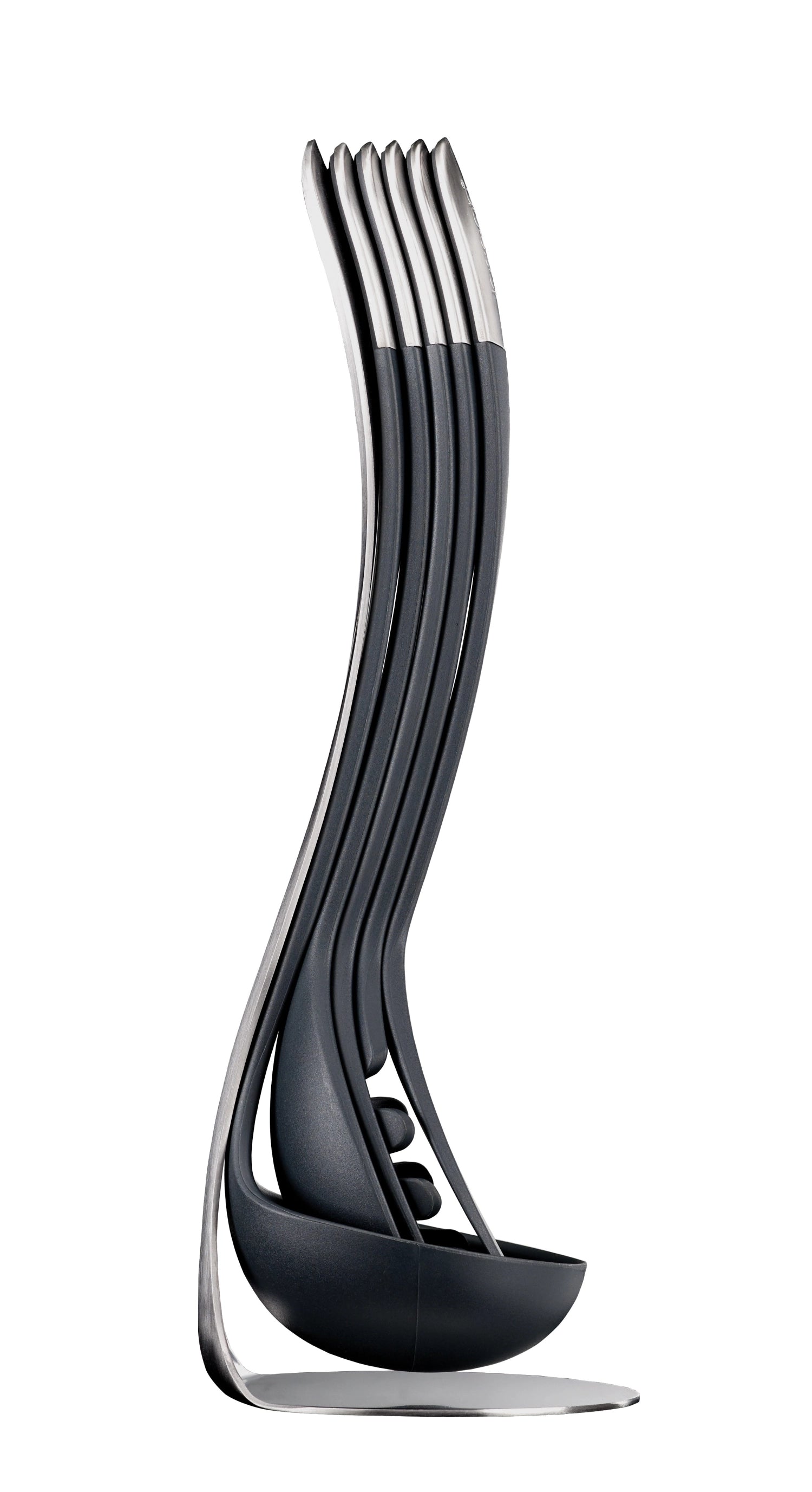Hochwertiges 5-teiliges Kochutensilien-Set aus der Nest Steel Collection von Joseph Joseph, perfekt für stilvolles Kochen und praktische Anwendungen.