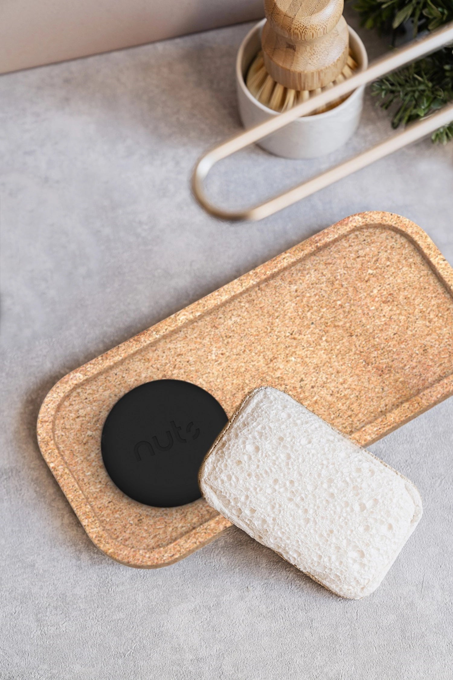 Umweltfreundliches 2er Set Cellulose-Reinigungsschwämme (7x11 cm) für effektive und schonende Reinigung von Geschirr und Oberflächen.
