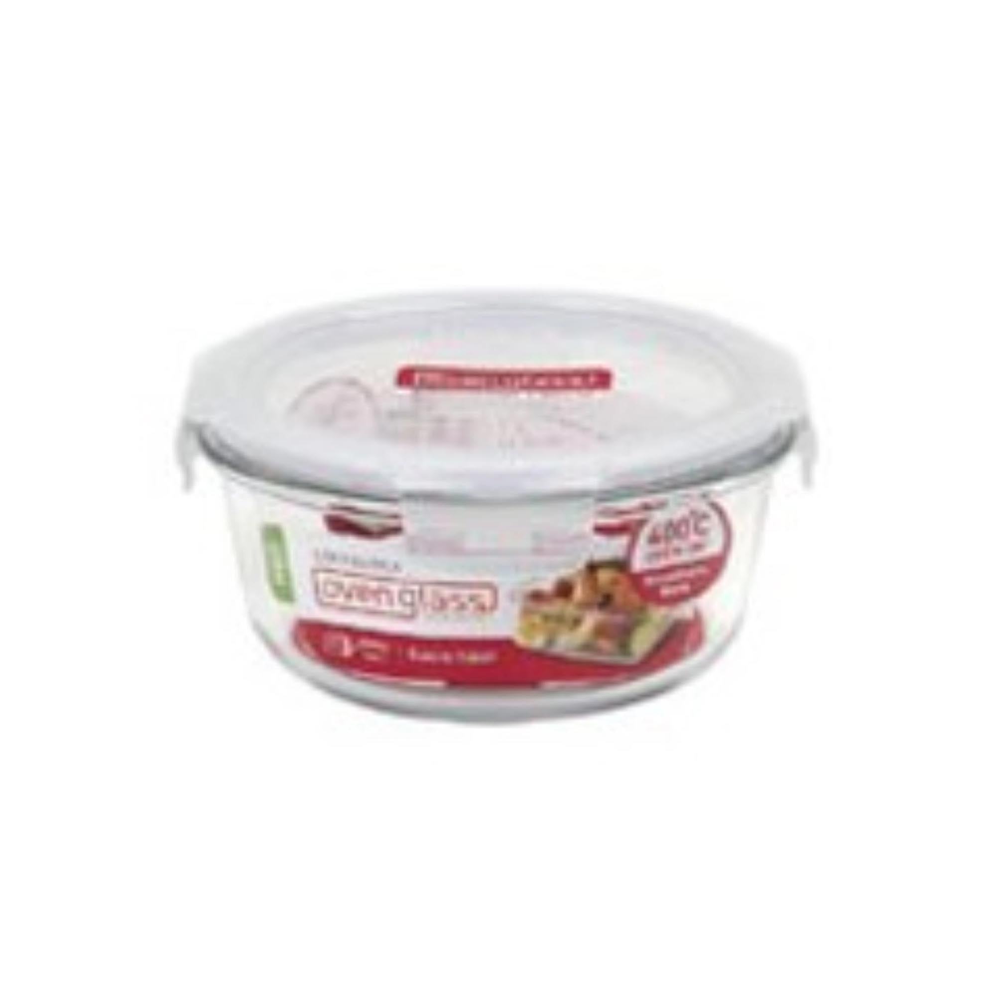 Runder 0,65l Ofenglasbehälter von Lock&Lock: hitzebeständig, kratzfest, luftdichter Deckel, ideal für Backen und Aufbewahrung.