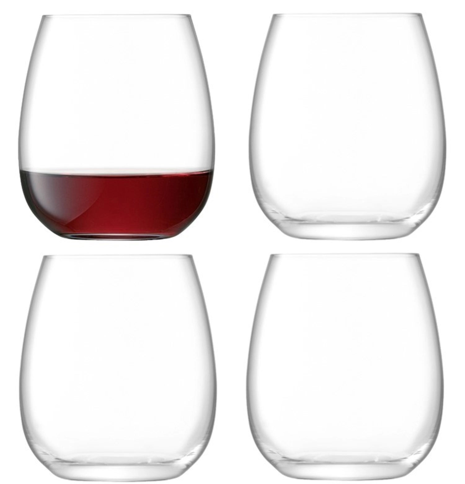 Elegantes 4er Set klarer Weinbecher von LSA mit 455ml, perfekt für stilvolle Weinverkostungen und festliche Anlässe.