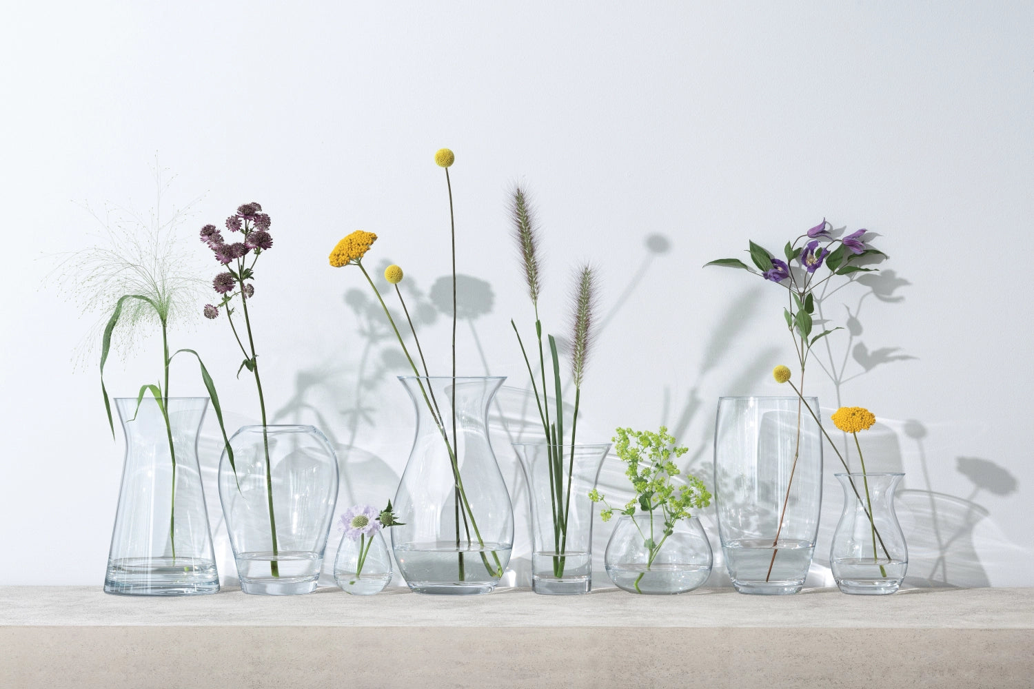 Transparente Vase "Flower Garten" von LSA, 25 cm hoch, ideal für frische Blumenarrangements und stilvolle Dekoration.