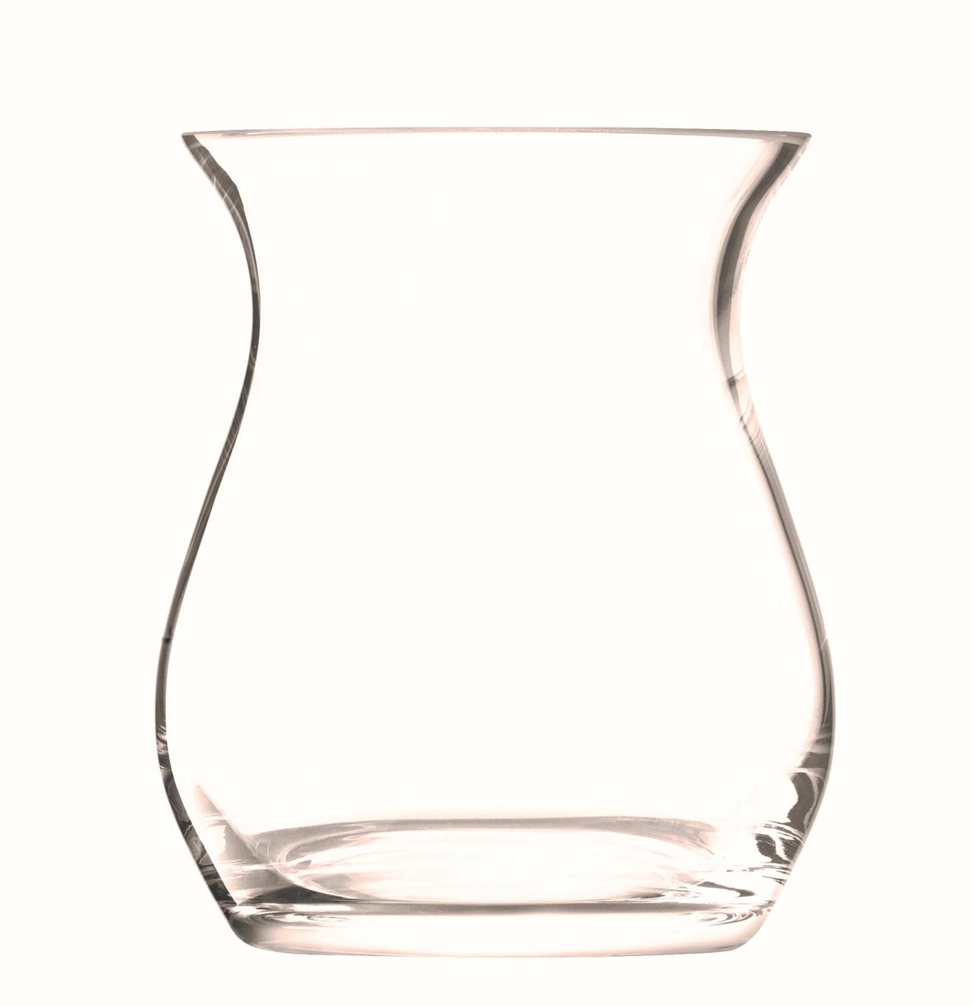 Elegante LSA Vase aus klarem Glas, 23 cm hoch, ideal für Blumenarrangements. Zeitloses Design für jeden Wohnstil.