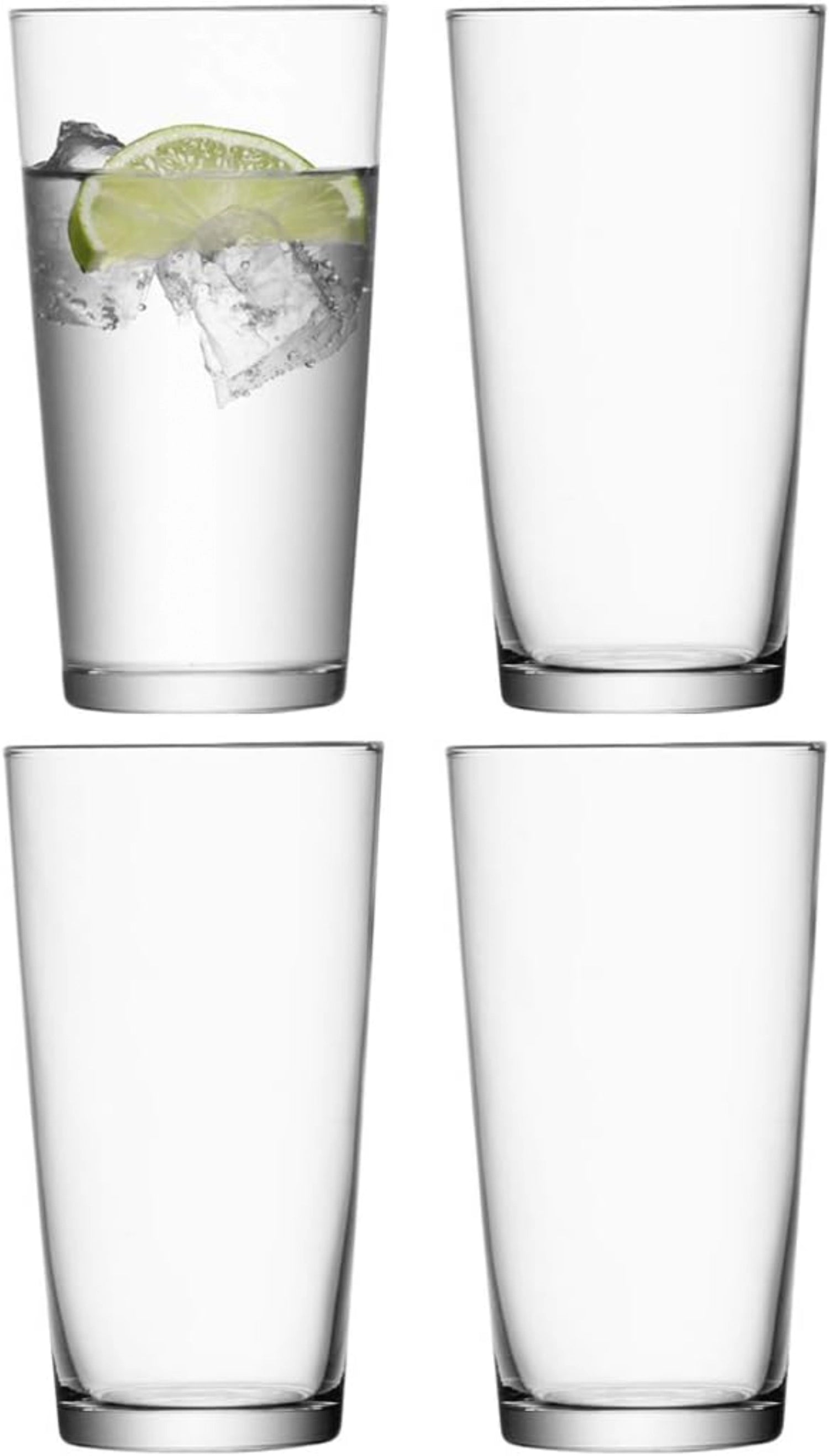 Stilvolles 4er Set Gio Saftgläser von LSA, 320ml, ideal für erfrischende Getränke, vereint modernes Design mit Funktionalität.