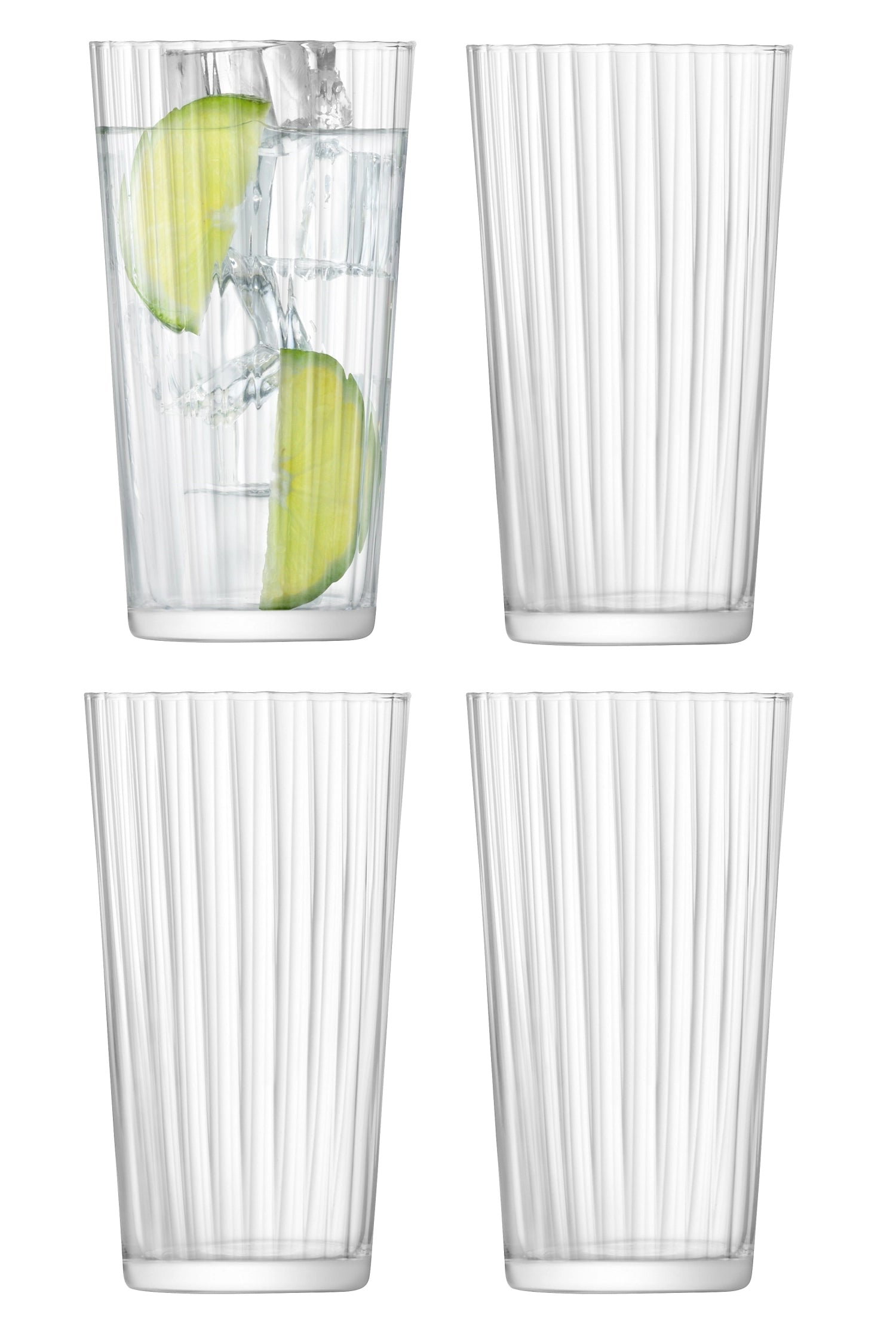 Elegantes 4er Set Gio Saftgläser von LSA, 320ml, perfekt für erfrischende Getränke und stilvolle Tischdekoration im Alltag.