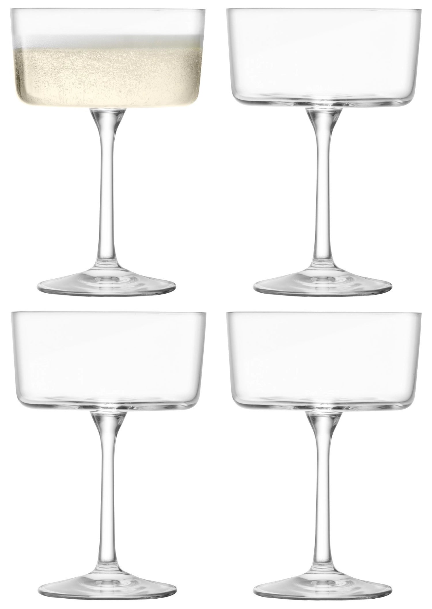 Elegantes 4er Set Gio Champagner- und Cocktailgläser von LSA, 230ml, perfekt für stilvolle Anlässe und besondere Momente.
