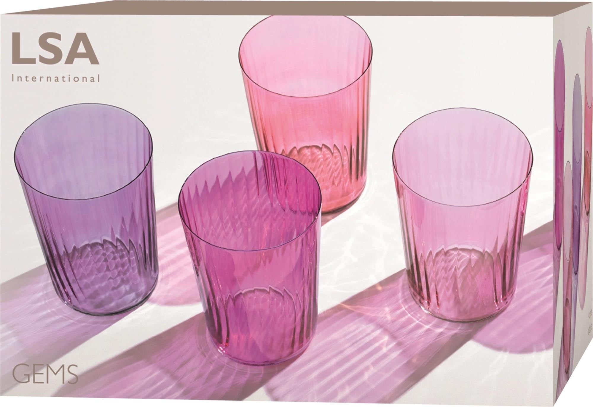 Exquisite LSA Gobelets 560ml im 4er Set mit Granat-Akzenten.