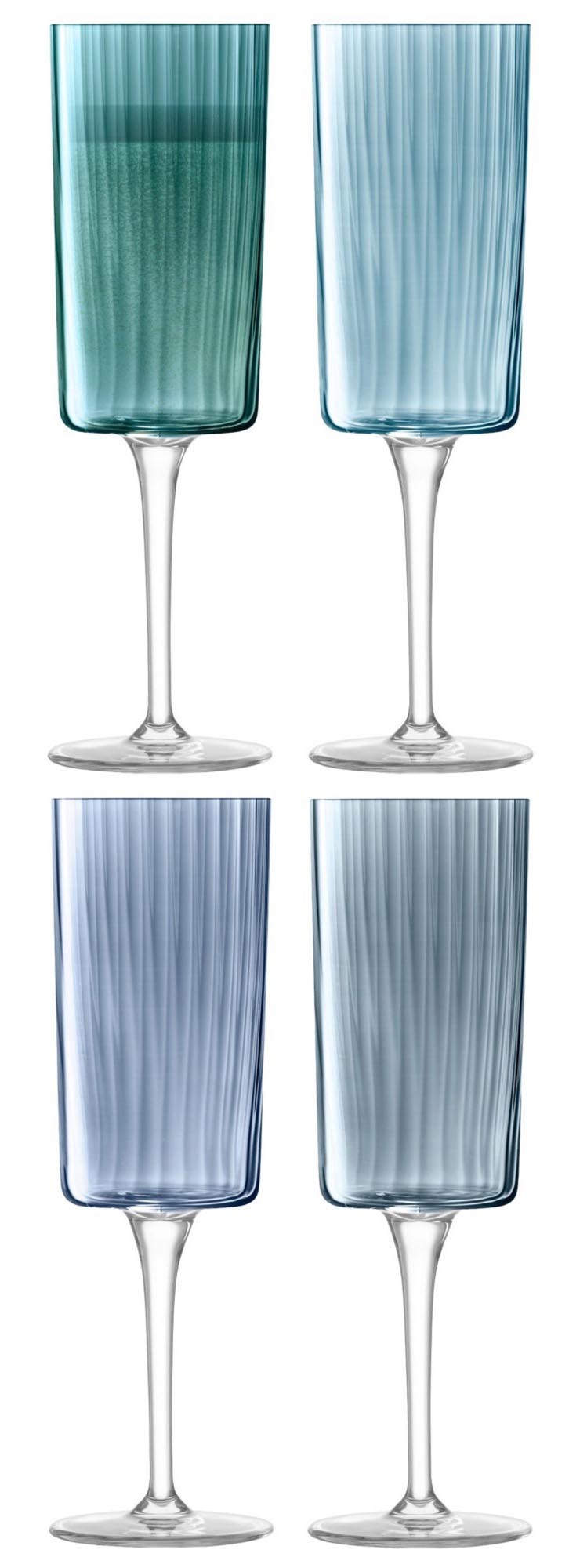 Elegante 210ml Saphir Champagnerflöten von LSA, ideal für festliche Anlässe. Stilvoll, robust und spülmaschinenfest.