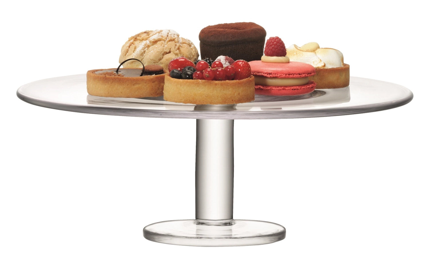 Präsentieren Sie Ihre Backkunst stilvoll mit der Konstantin Kuchenplatte Ø40cm von LSA. Hochwertiges Glas, elegant und pflegeleicht – perfekt für jeden Anlass!