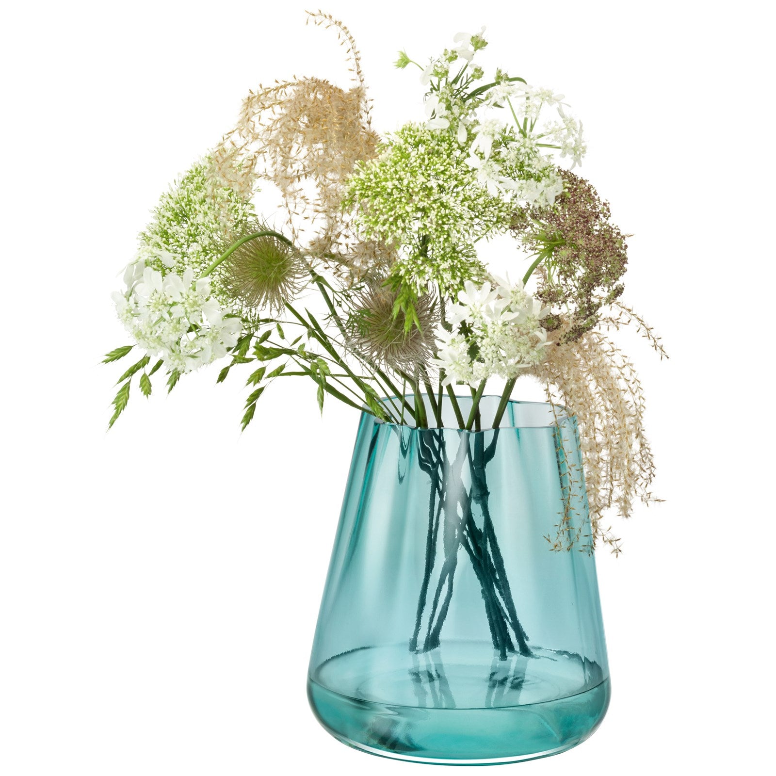 Entdecken Sie die vielseitige Lagoon Vase/Laterne H18,5cm in Meeresgrün von LSA – ein elegantes Accessoire für Ihr Zuhause!