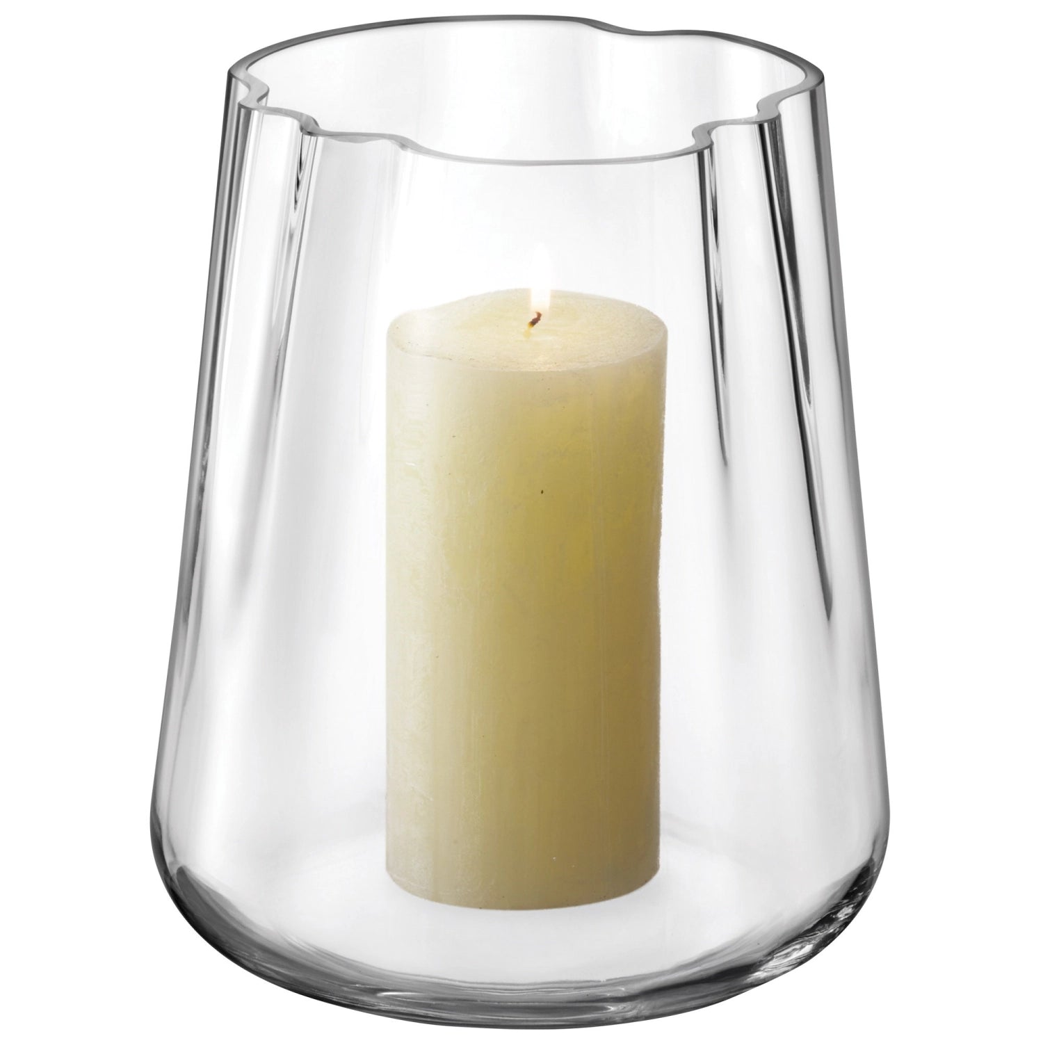 Stilvolle Lagoon Vase/Laterne von LSA aus klarem Glas, 24 cm hoch, perfekt für romantische Abende und kreative Lichtakzente.