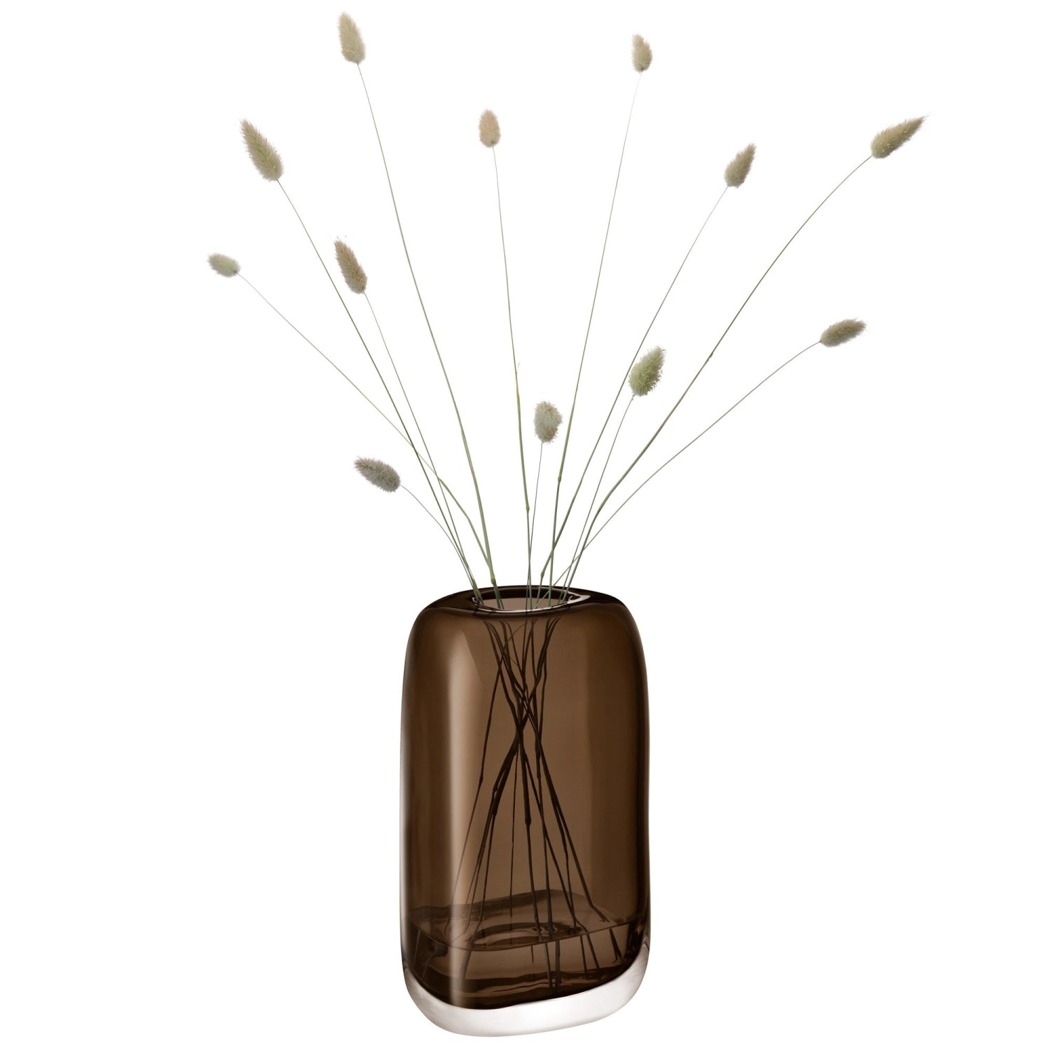 Stilvolle braune Melt Vase von LSA, 24 cm hoch, mit organischer Form, ideal für kreative Blumenarrangements und moderne Inneneinrichtung.