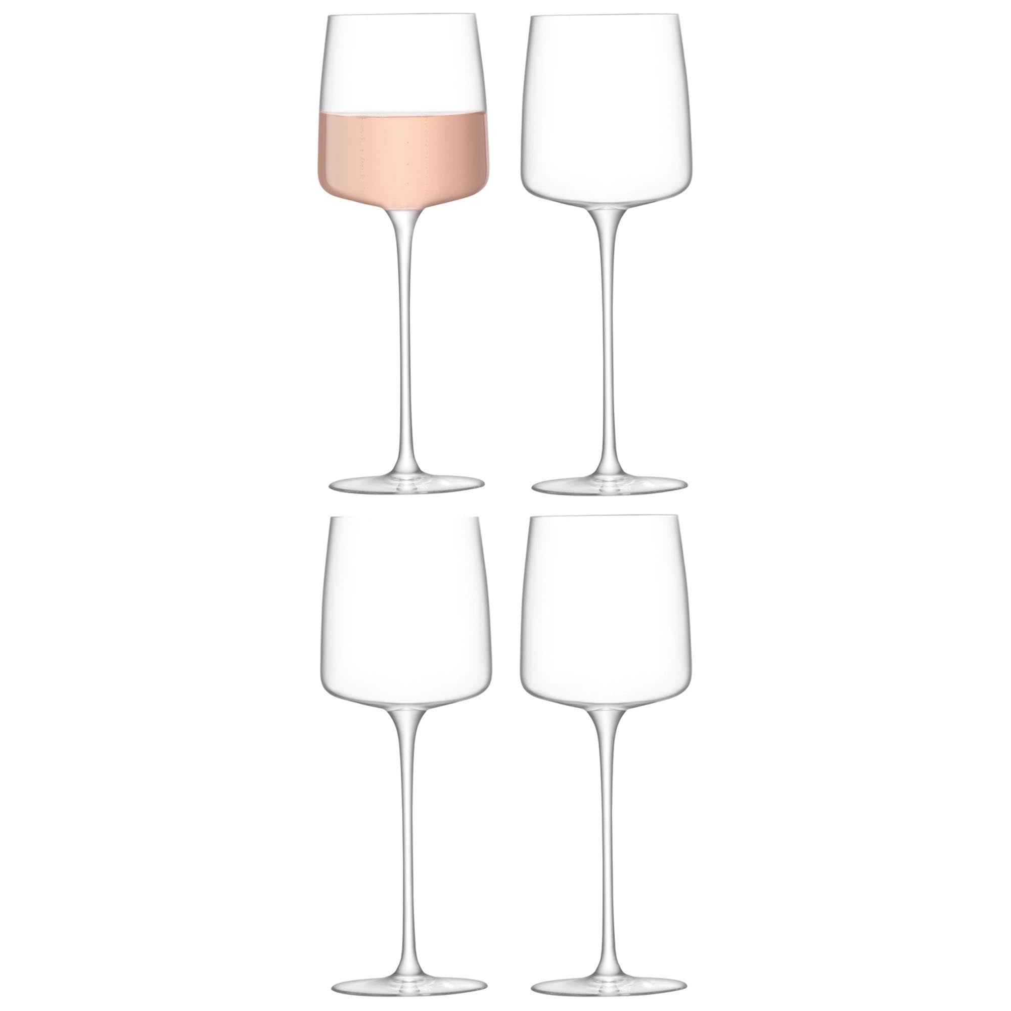 Entdecken Sie das elegante 4er Set Metropolitan Wein Glas von LSA. Ideal für Weinliebhaber, mit 350ml Fassungsvermögen und hochwertigem, kristallklarem Glas.