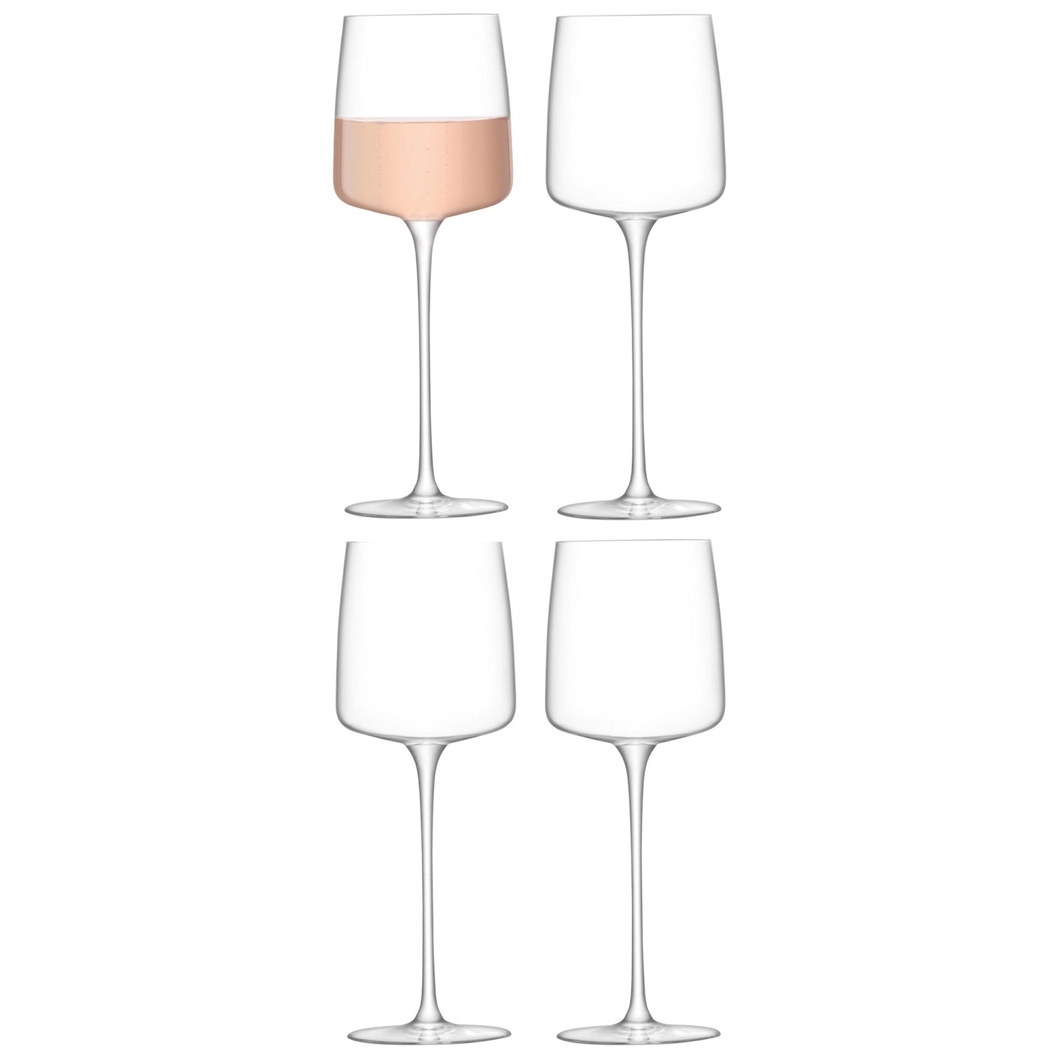 Stilvolles 4er Set klarer Weingläser von LSA, 350ml, perfekt für Weinliebhaber, vereint modernes Design mit Funktionalität für jeden Anlass.