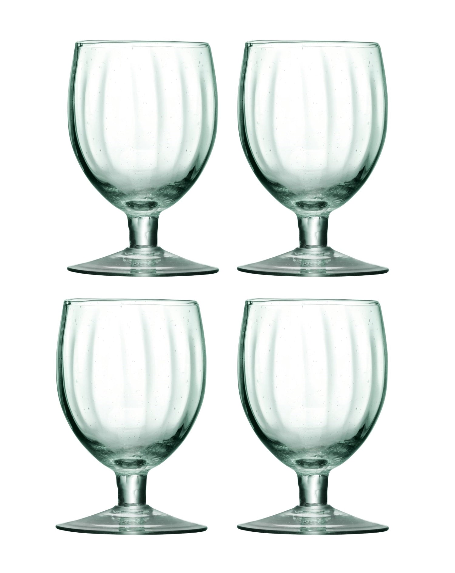 Elegantes 4er Set Mia Weingläser (350ml) aus recyceltem Glas, ideal für Weinliebhaber und umweltfreundliche Anlässe.