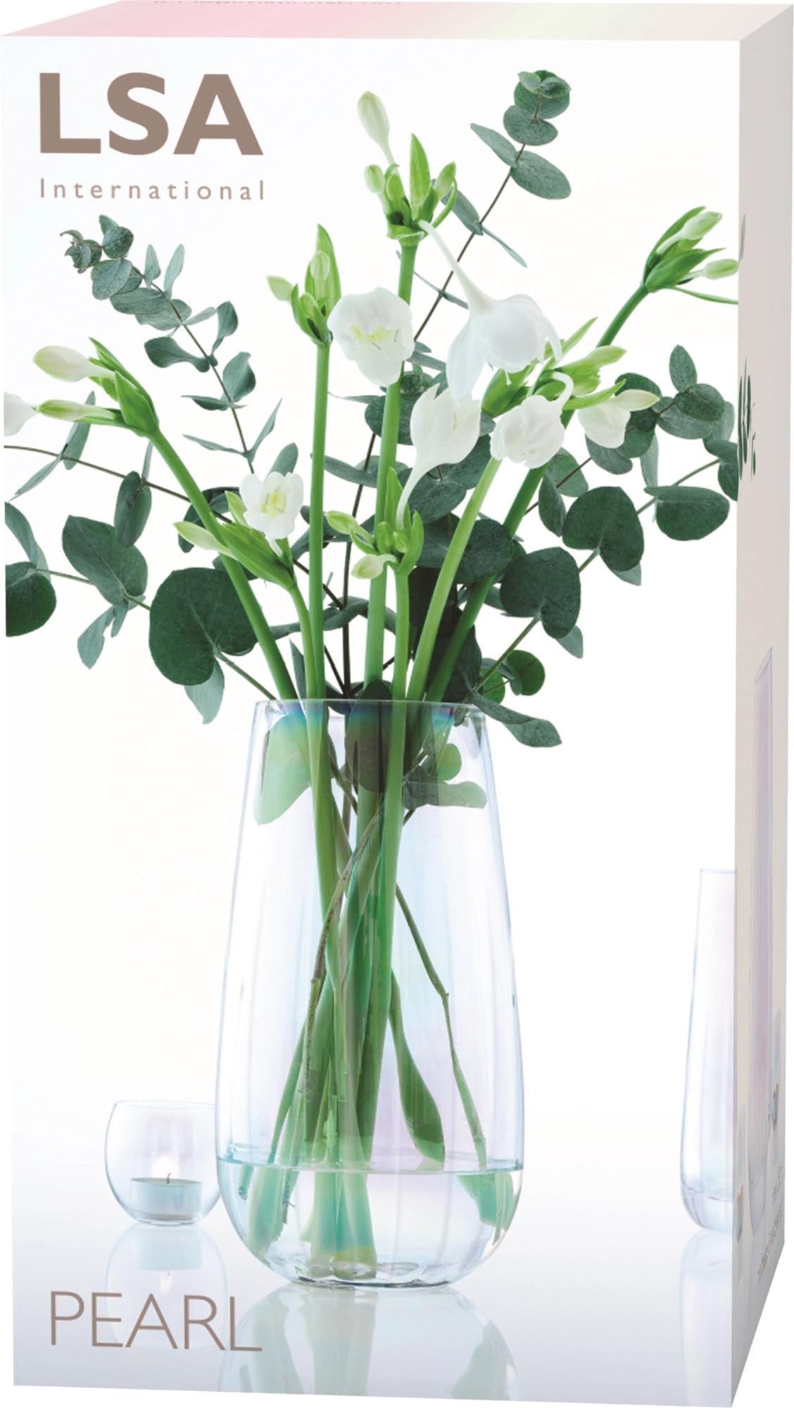 Elegante 28 cm hohe Pearl Vase von LSA in schimmerndem Perlmutt, ideal für Blumen und als dekoratives Highlight in jedem Raum.