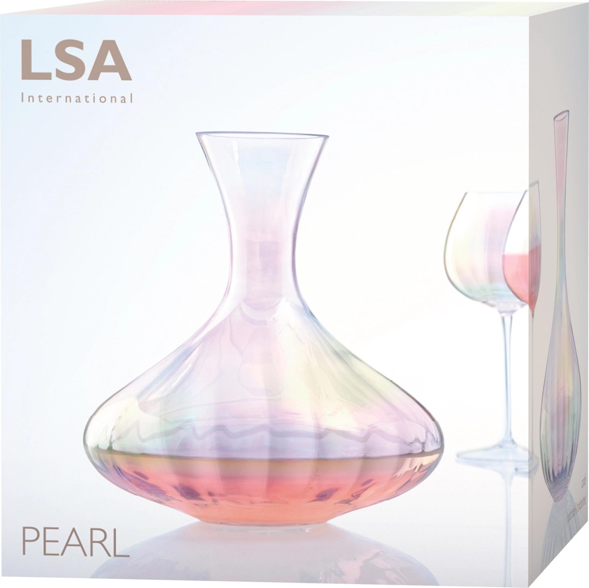Elegante 2.4L Karaffe von LSA in perlmutt, ideal für festliche Anlässe und stilvolle Tischdekoration. Hochwertiges, mundgeblasenes Glas.