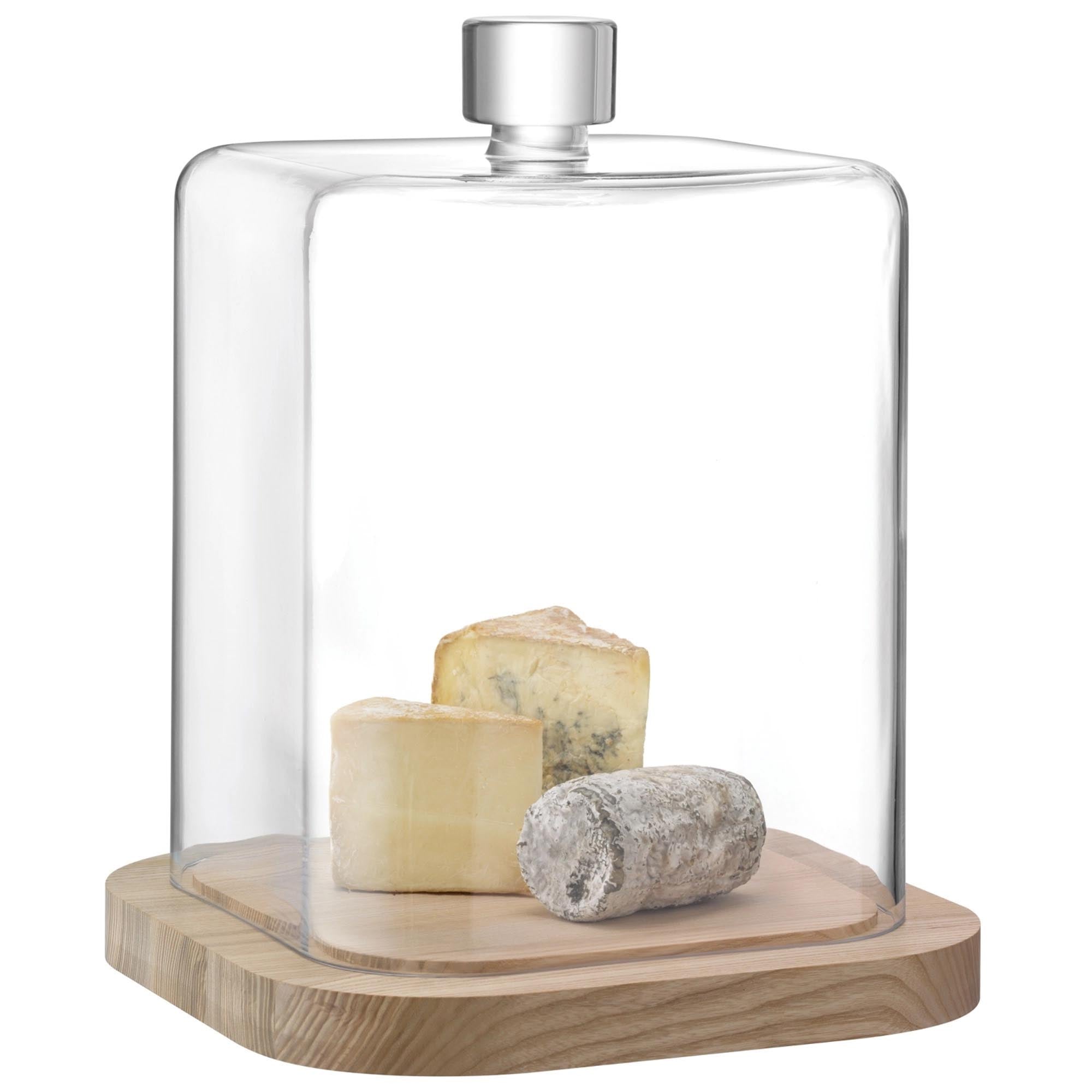 Elegantes Set: LSA Pavilion Gloche & Brett aus hochwertiger Esche, ideal für die stilvolle Präsentation von Speisen und Delikatessen.