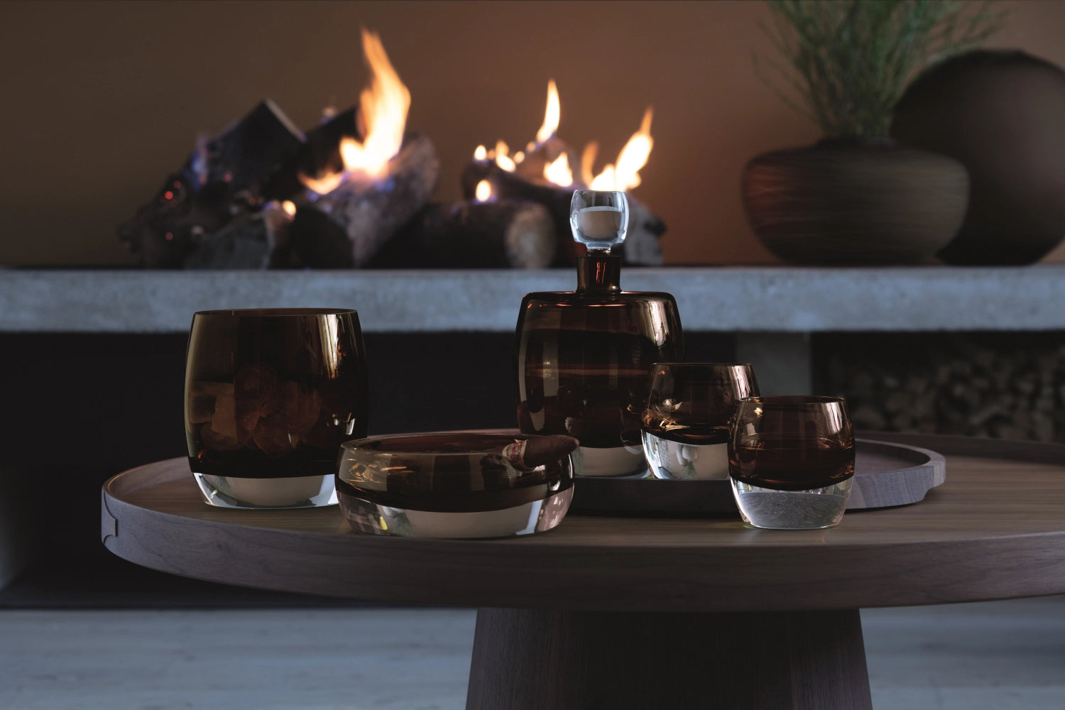 Whisky Club Ashtray Ø17cm Dark <tc>Braun</tc>