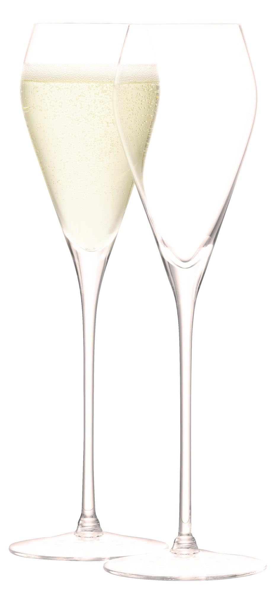 Elegantes 2er Set Proseccogläser von LSA, 250ml, aus klarem Glas. Perfekt für Wein & Sekt, ideal für Geniesser & als Geschenk.