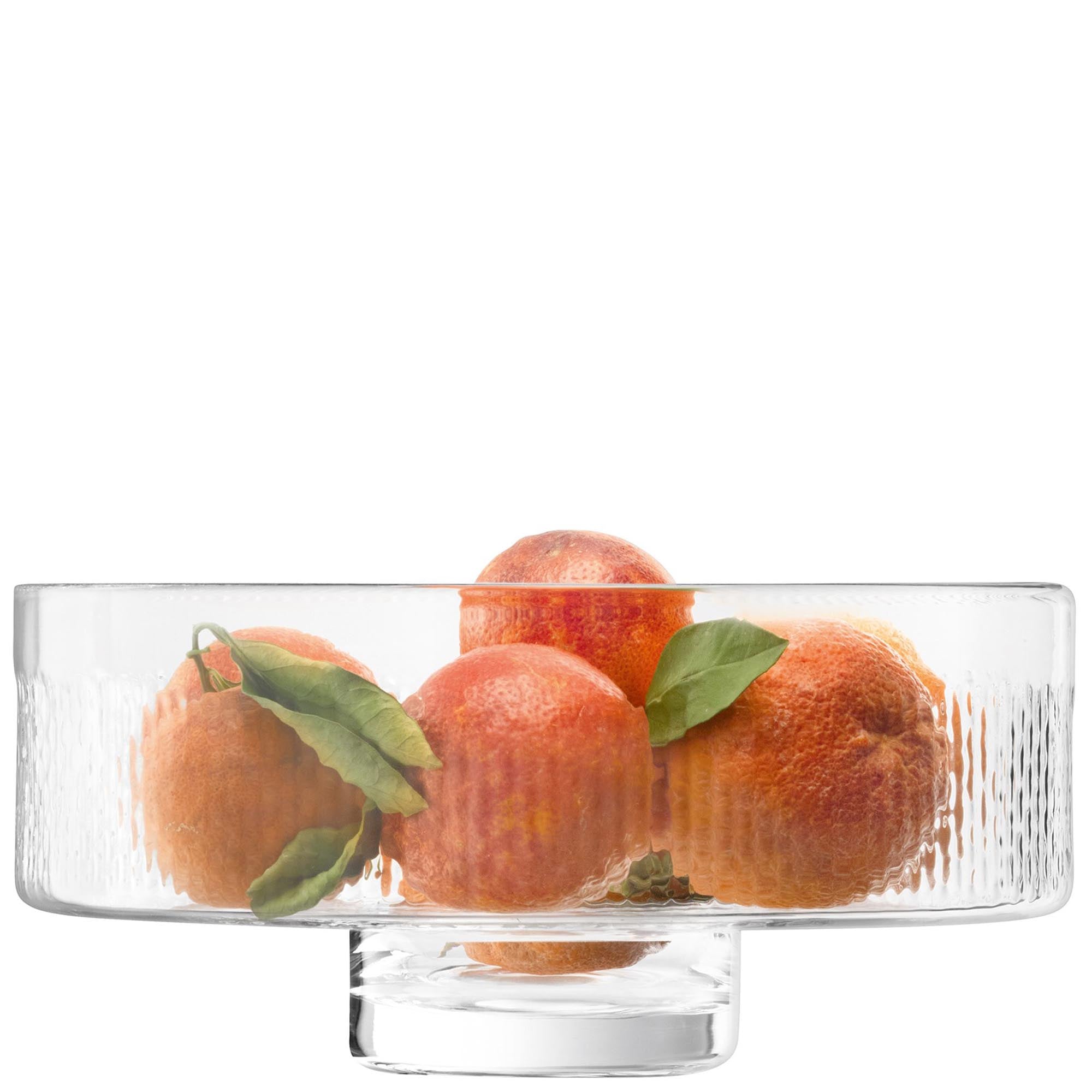 Elegante hohe Schale aus klarem Glas mit Fuss, Ø28.5cm, H13cm, ideal für stilvolle Präsentationen und Dekorationen.