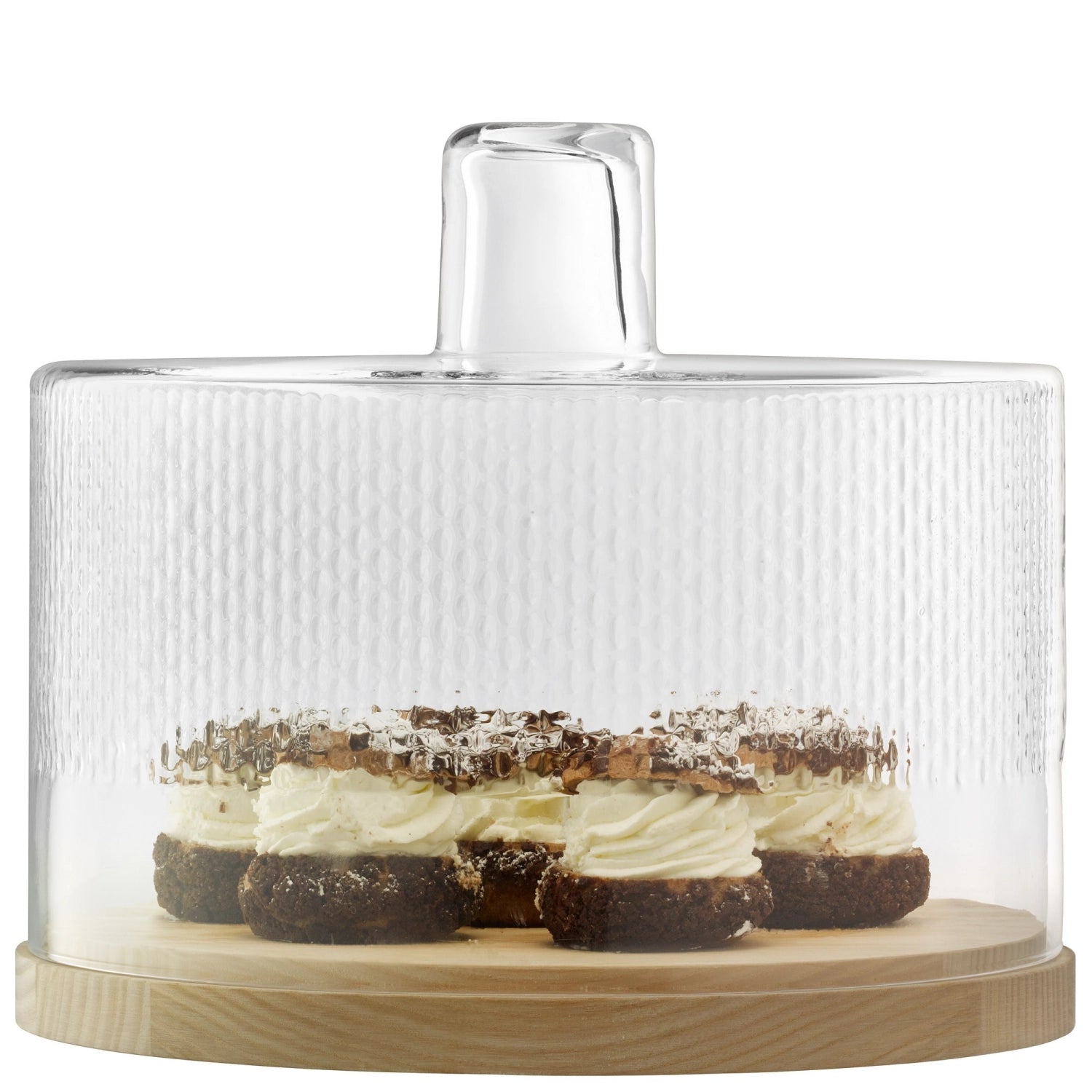 Wicker hood plate from ash Ø29cm H24.5cm - clear