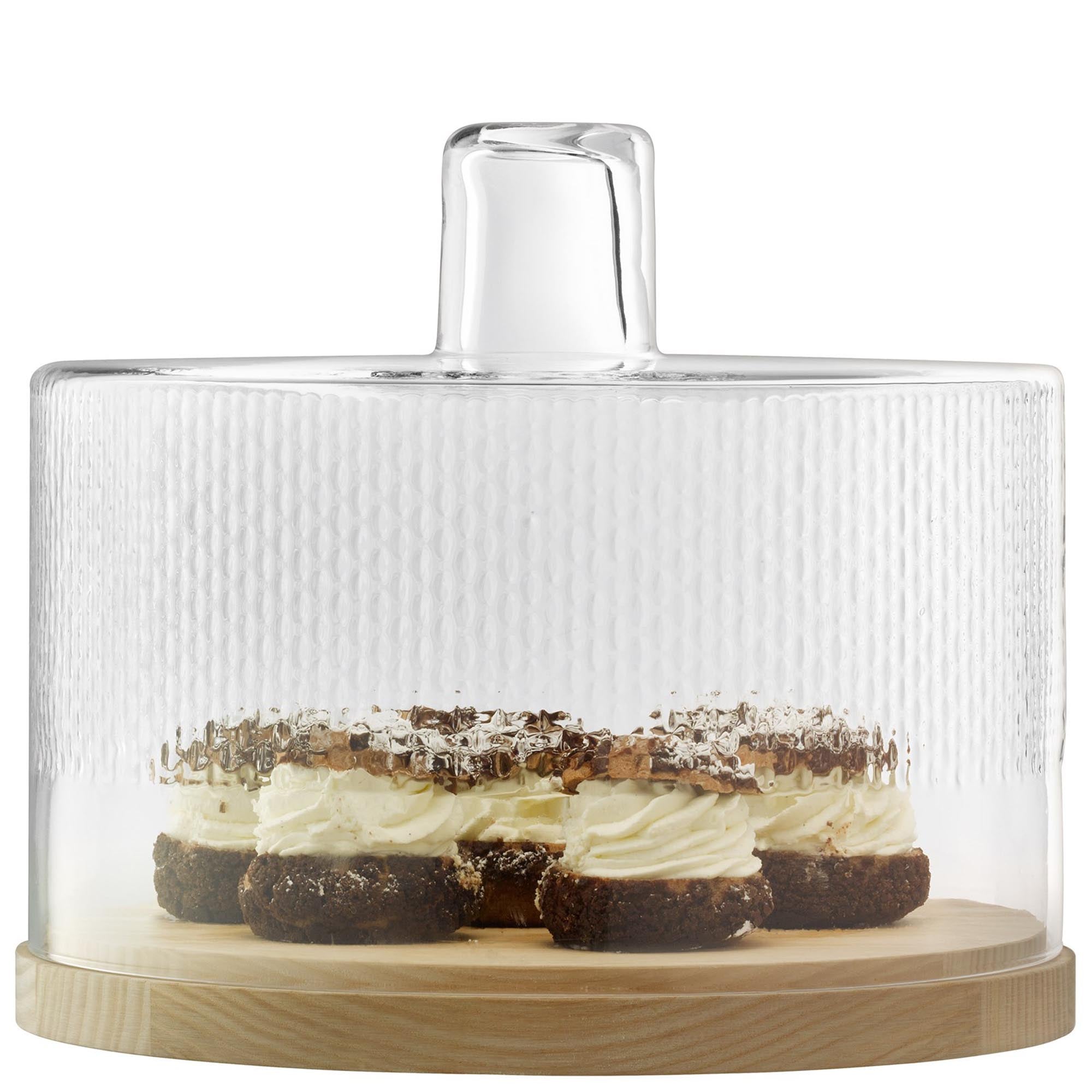 Wicker hood plate from ash Ø29cm H24.5cm - clear