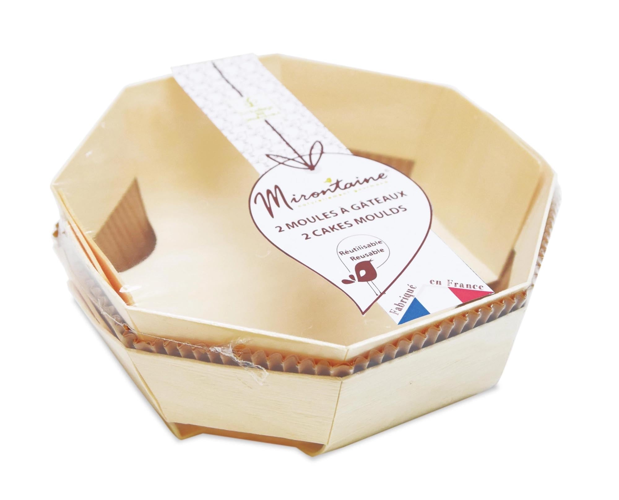 2 Stk. Holz-Kuchenbackformen D18cm mit 4 Backpapieren: Perfekte Wärmeleitung, umweltfreundlich, ideal für kleine Torten. Ein Muss für Backliebhaber!