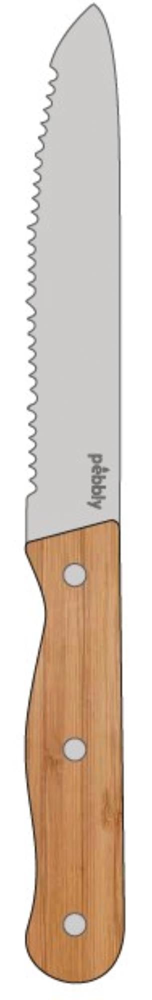 Stilvolles Pebbly Set: Schneidebrett, Messer & Sack für Aperitifs.