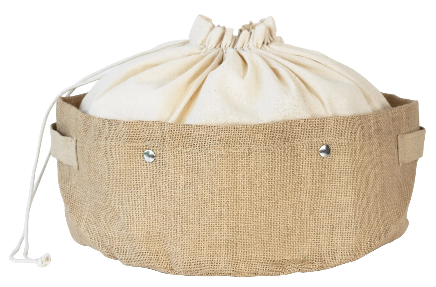 Elegante Pebbly Aufbewahrungstasche in natürlichem Design mit praktischem, abnehmbarem Sack – ideal für stilvolle Organisation und vielseitige Nutzung.