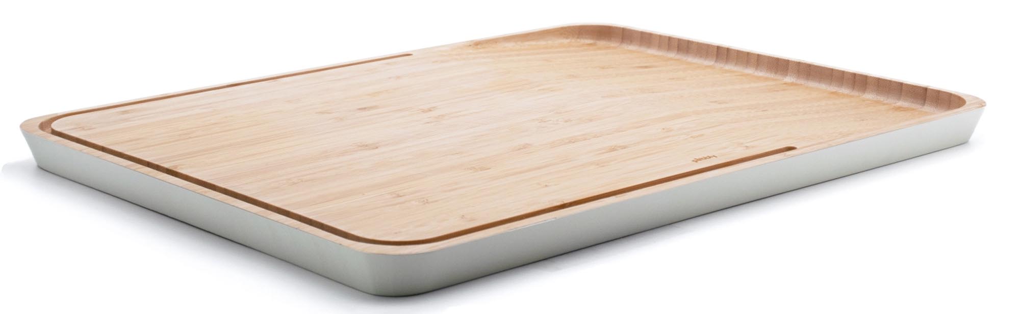 Entdecken Sie das Pebbly Schneidebrett Bambus L in creme, 41x30x2cm. Hygienisch, robust und elegant – ideal für jede moderne Küche!