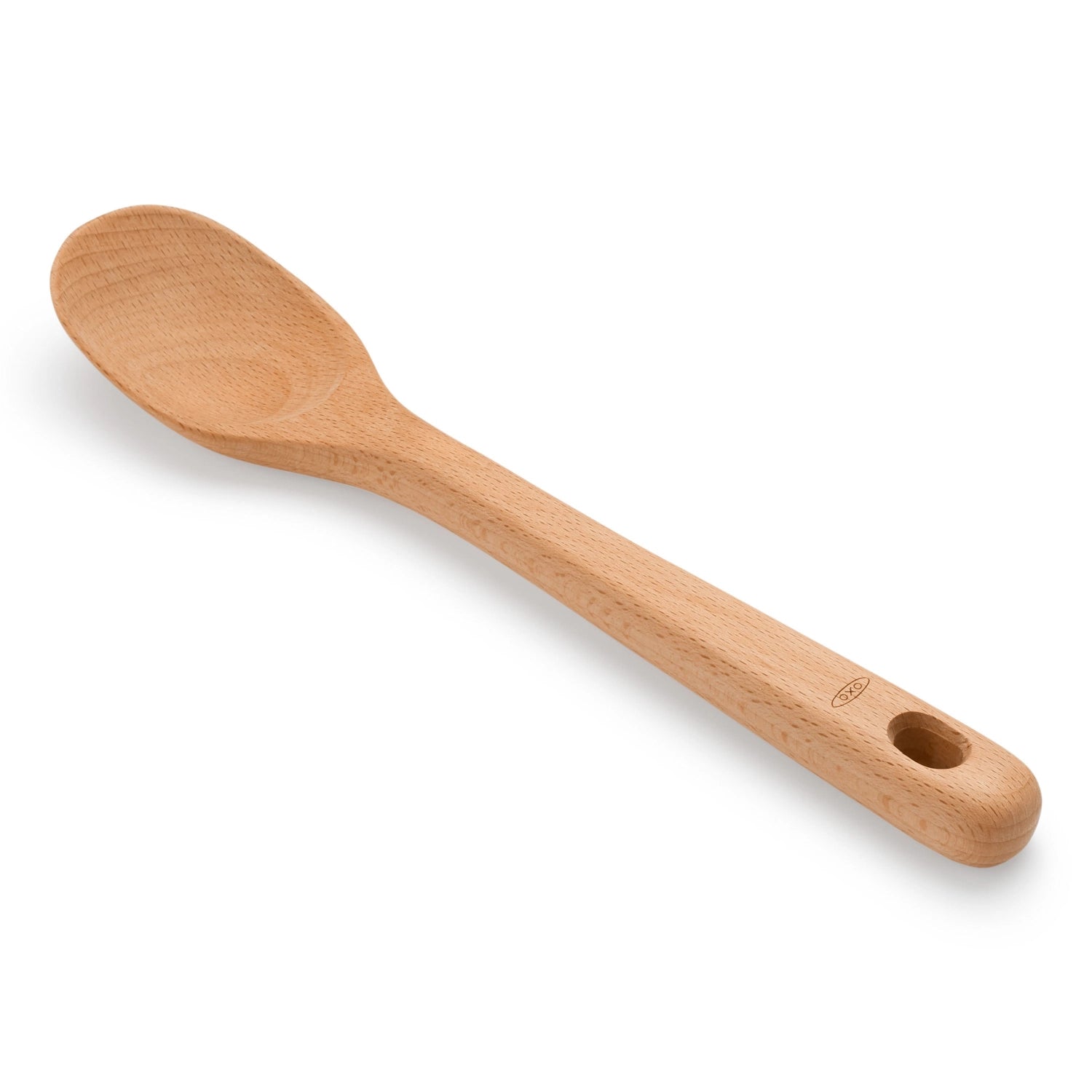 Eleganter großer Servierlöffel aus langlebigem Buchenholz, 31,4 cm, ideal für das stilvolle Anrichten und Servieren von Gerichten.
