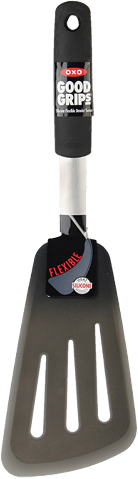 Flexibler Silikon-Pfannenwender von OXO: 34 cm, langlebig, hitzebeständig, spülmaschinenfest, ideal für beschichtete Pfannen.