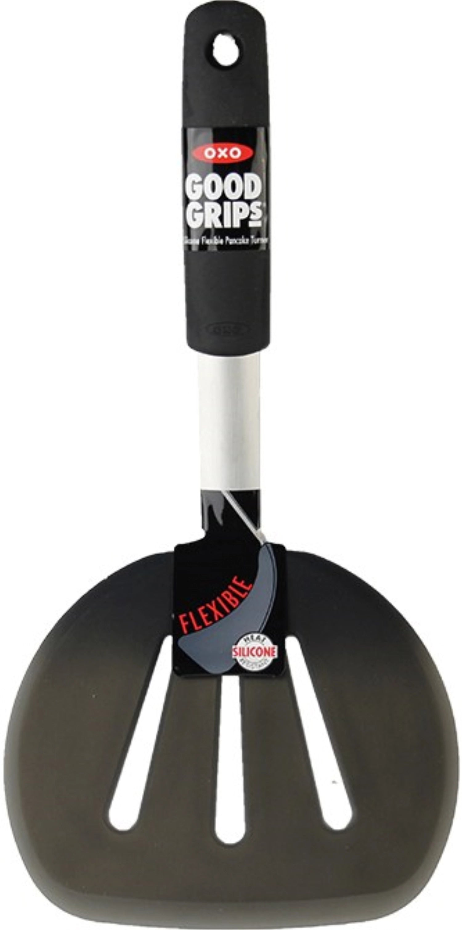 Flexibler Pfannenwender aus Silikon von OXO, 30 cm, ideal für sanftes Wenden von Lebensmitteln, hitzebeständig und leicht zu reinigen.