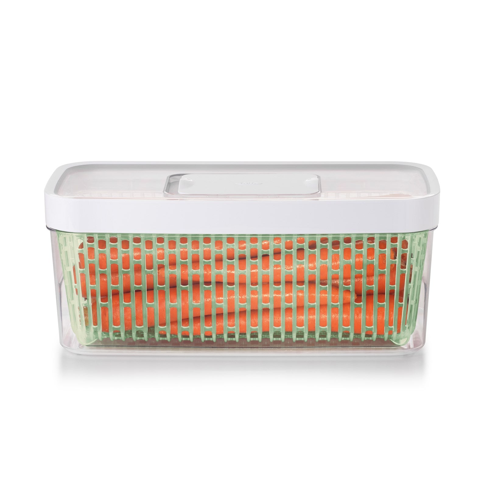 Der OXO Greensaver Aufbewahrungsbehälter (33,4x16x14 cm) hält Lebensmittel dank Aktivkohlefilter länger frisch und ist stilvoll und praktisch.