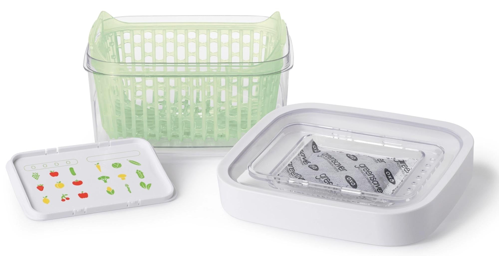 OXO Greensaver Geruchsfilter: Halten Sie Ihre Lebensmittel frisch! Aktivkohle absorbiert Gerüche und verlängert die Haltbarkeit. Einfach zu installieren.