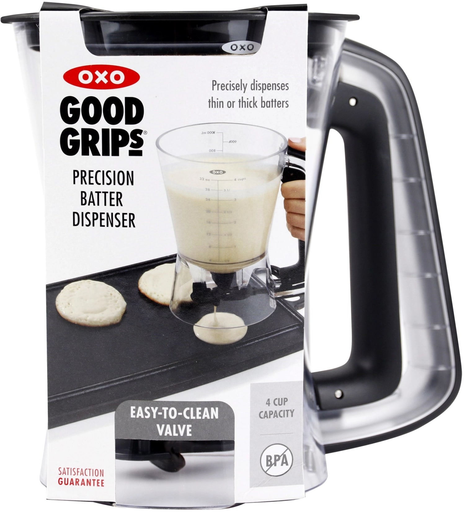Der OXO Good Grips Präzisions Teigspender ermöglicht präzises Dosieren von Teig und Flüssigkeiten, ideal für kreative Backprojekte.