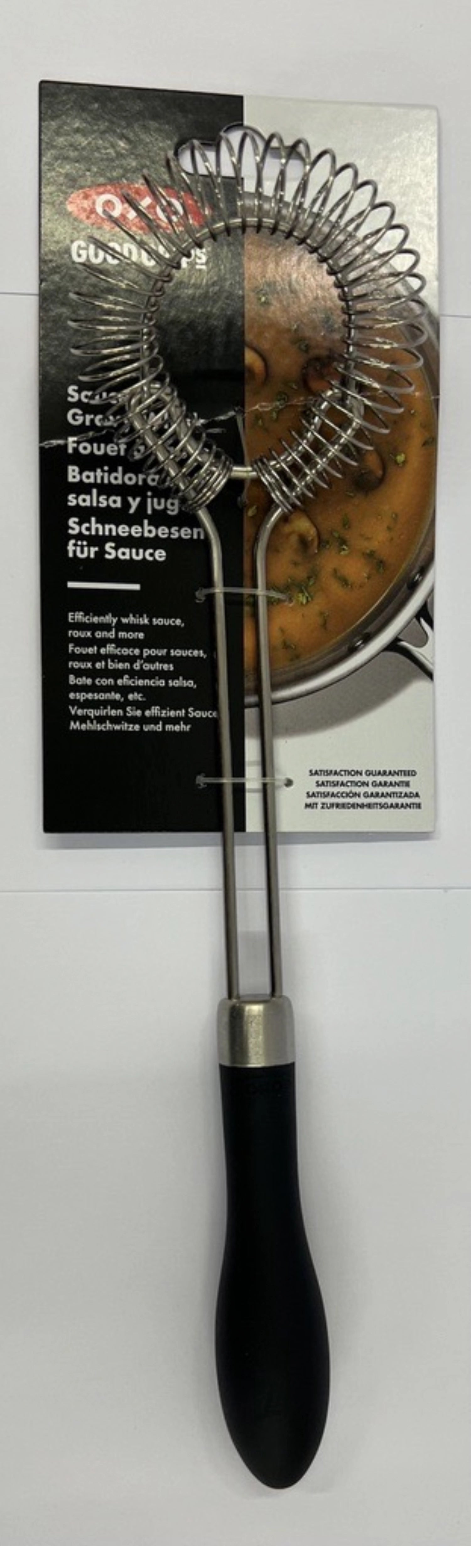 Der OXO Good Grips Saucenschwingbesen bietet eine ergonomische Handhabung und ist ideal zum mühelosen Rühren und Mischen von Saucen und Teigen.