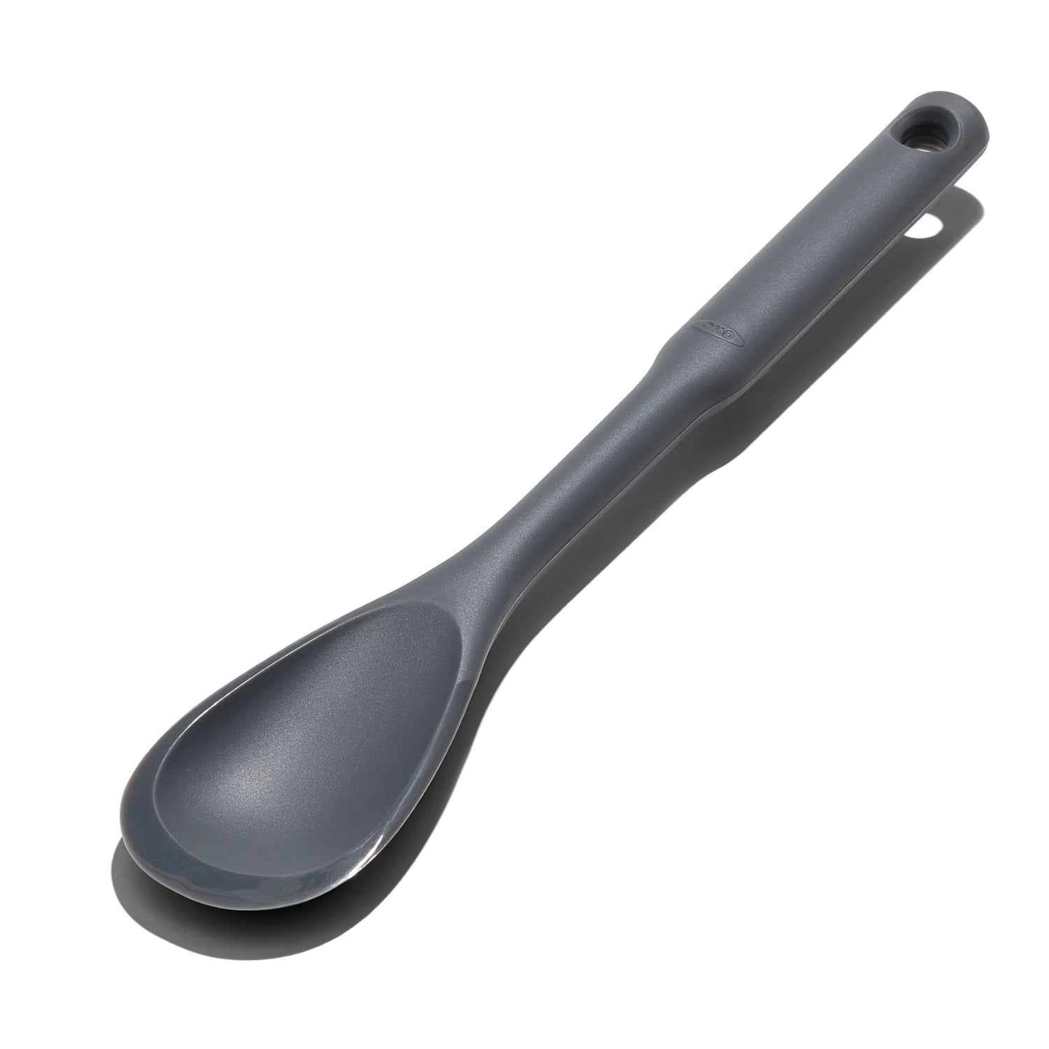 OXO Silikon Kochlöffel in ansprechendem Design, perfekt für die Küche, hitzebeständig und angenehm in der Hand für müheloses Kochen.