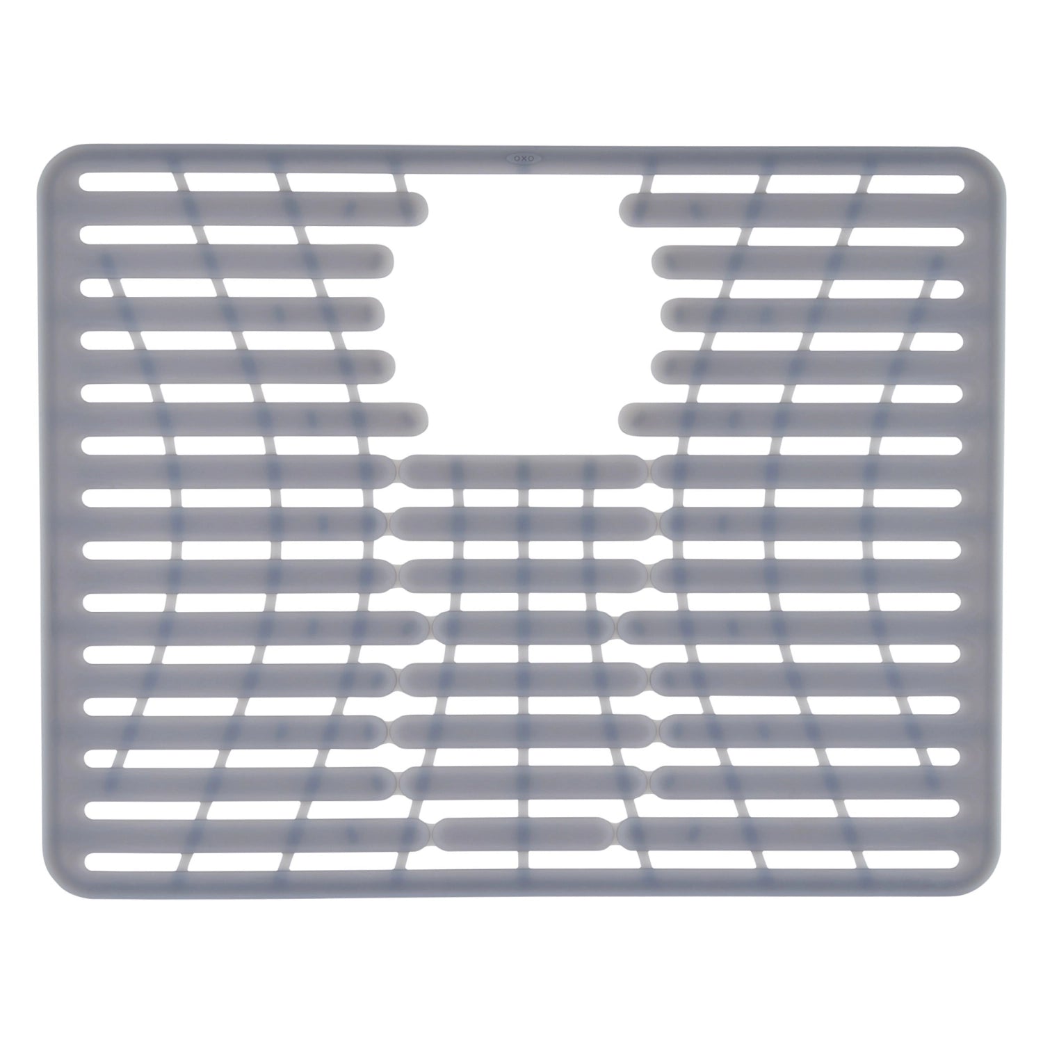 Grau, große Silikonmatte (43x32 cm) von OXO, ideal zum Abtropfen von Geschirr und schützt Ihr Spülbecken vor Kratzern und Schmutz.