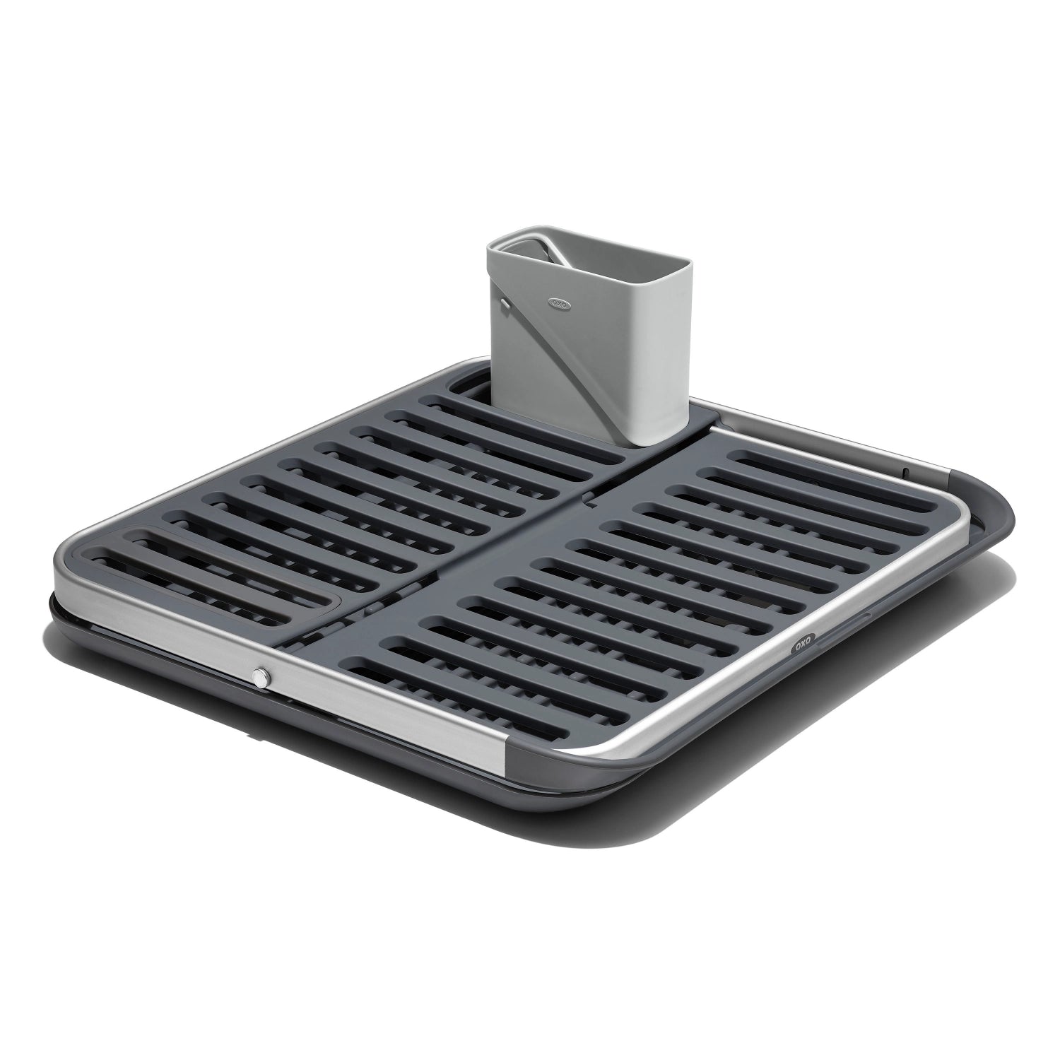 Praktisches, faltbares Abtropfgestell von OXO Good Grips, 42x37cm, perfekt für platzsparendes Abtropfen und vielseitige Nutzung in der Küche.