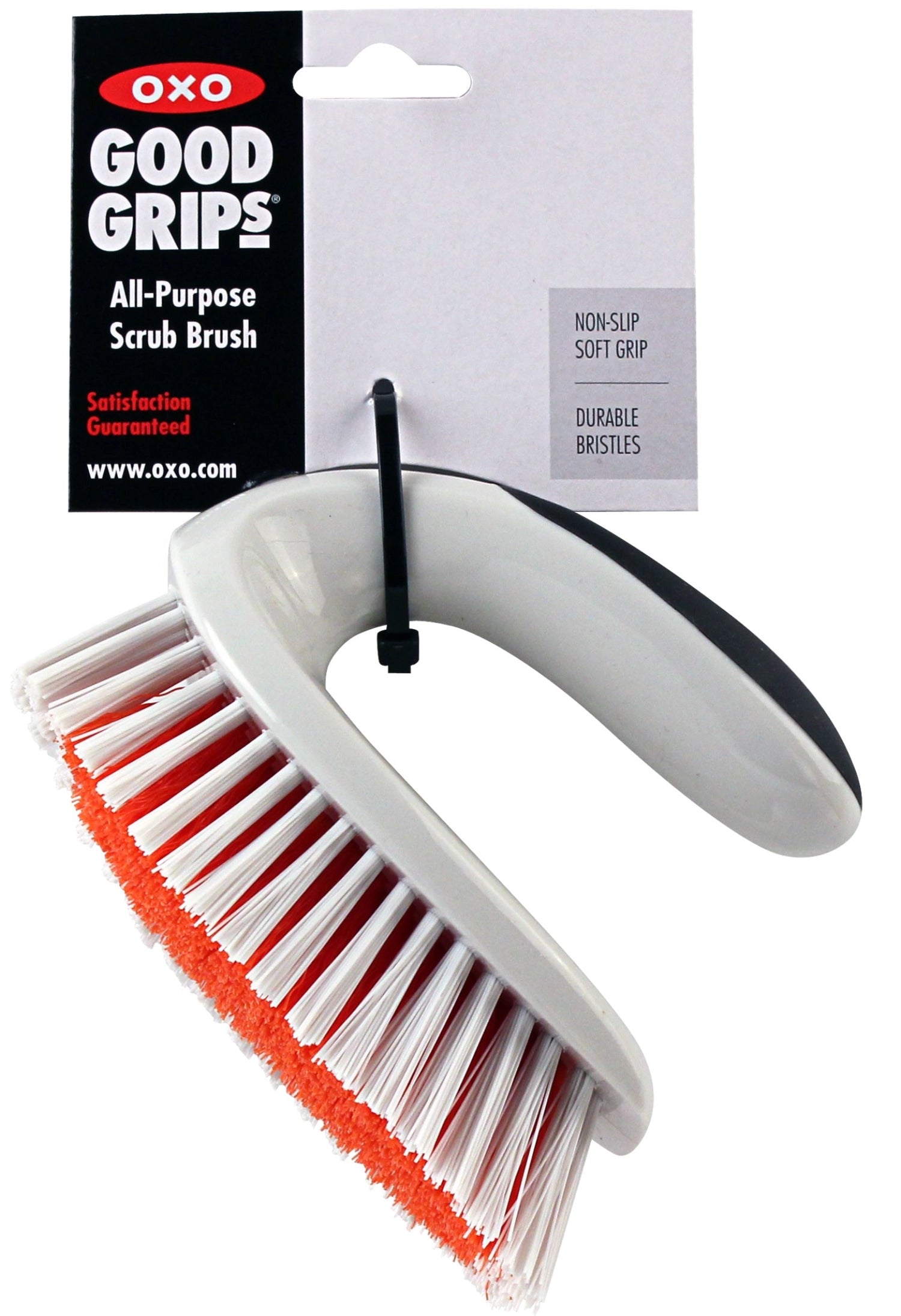 Praktische OXO Universalbürste in stilvollem Weiß, 12.7x7.6 cm, perfekt für müheloses Abwaschen und gründliche Pflege von Geschirr und Töpfen.