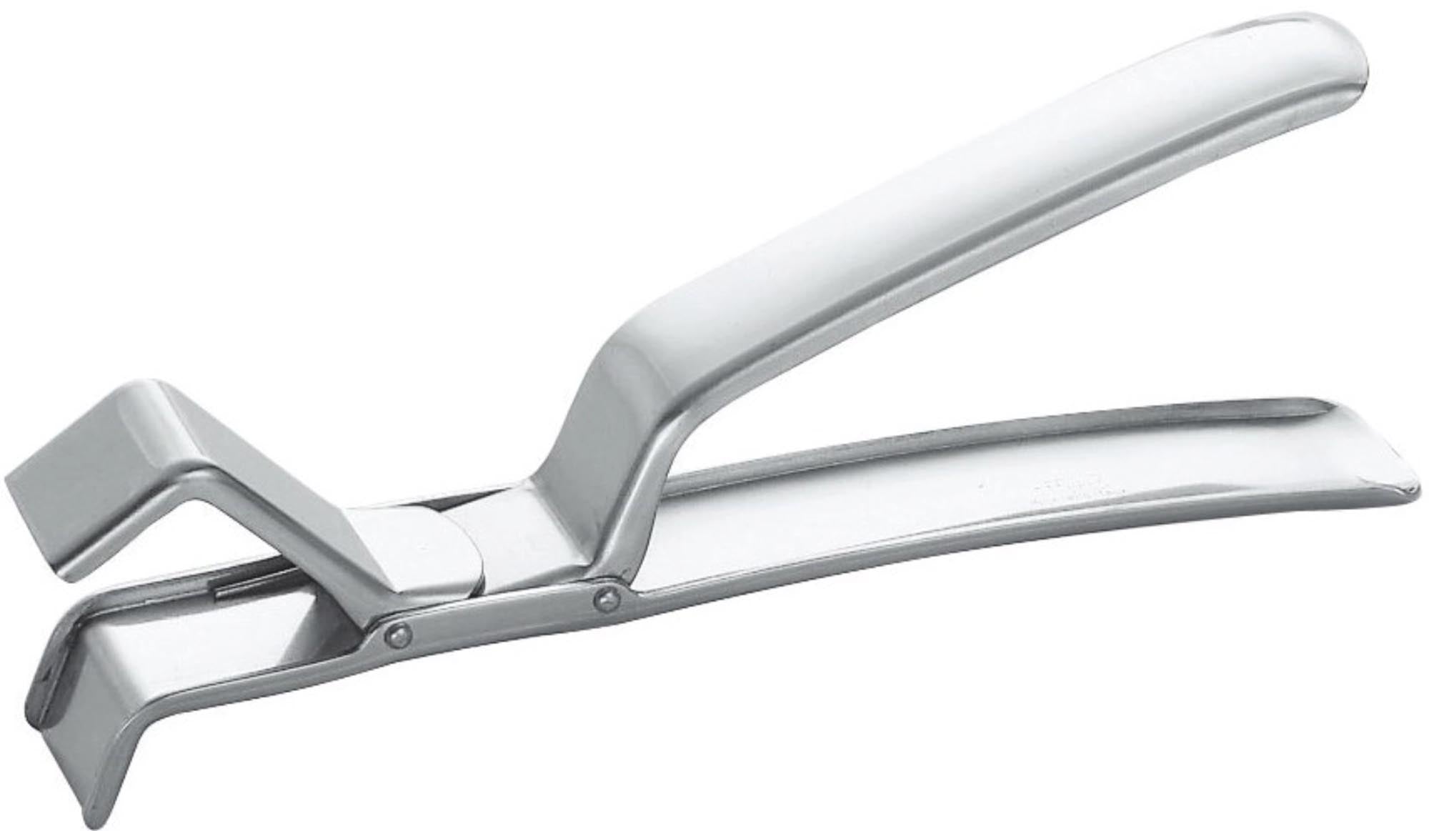 Eleganter, rostfreier Edelstahlhalter für heisse Teller. Sicher, langlebig, zeitloses Design. Perfekt für Küche und Anlässe.