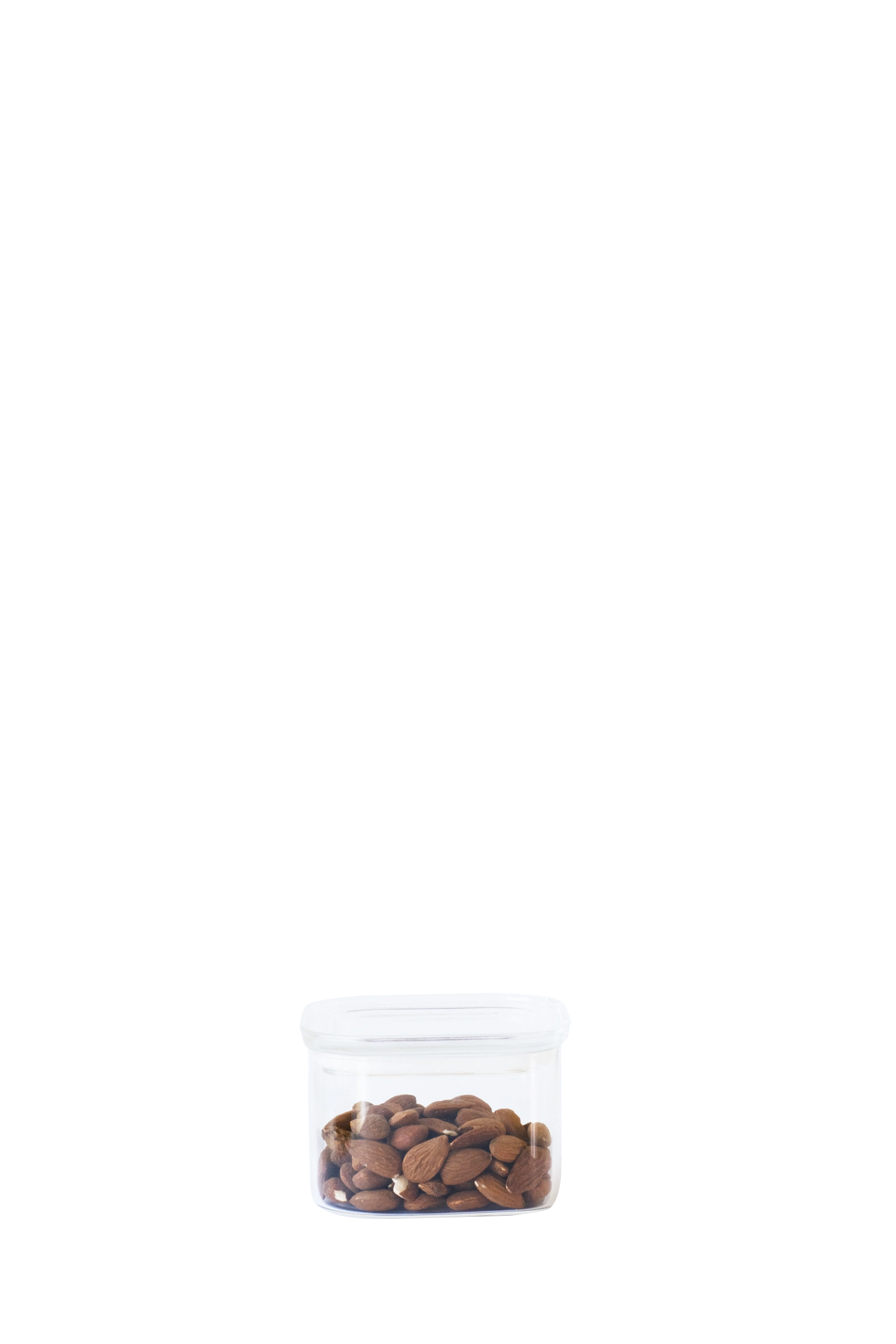 Stilvolles 0,5 l Vorratsglas von Pebbly mit transparentem Deckel, perfekt für die Aufbewahrung von Snacks und Küchenutensilien.