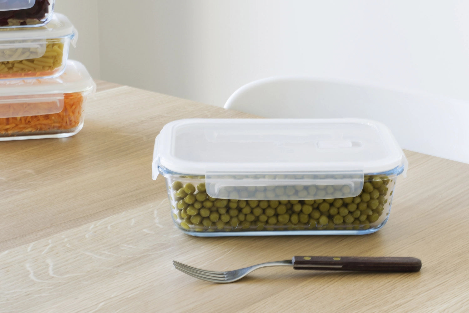 Rechteckige Pebbly Glas Vorratsdose mit Ventil, 1,5 Liter, ideal für die Aufbewahrung von Lebensmitteln, stilvolles und funktionales Design.