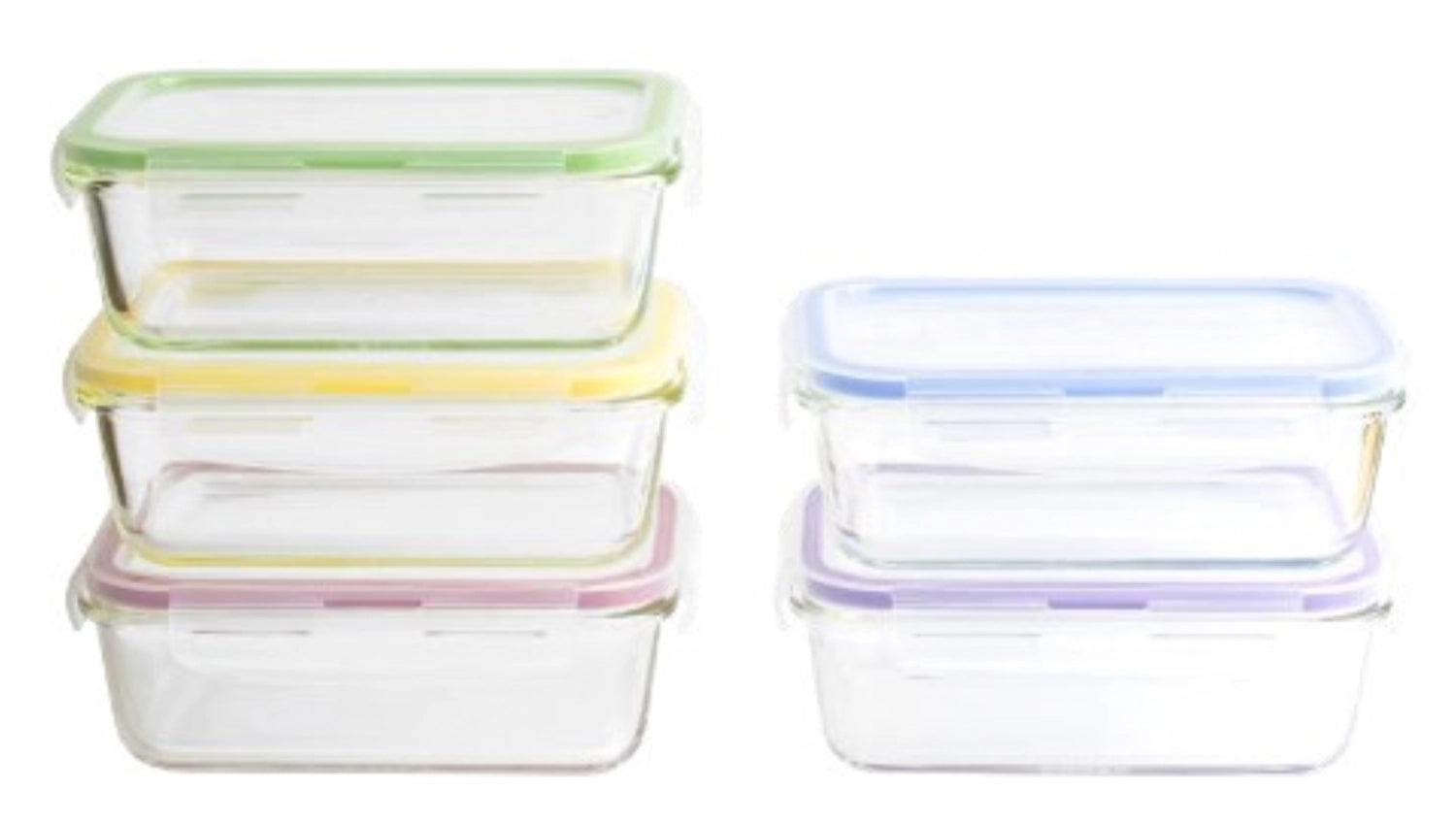 Set of 5 <tc>Pebbly</tc> Storage jar with plastic lid, 850 ml