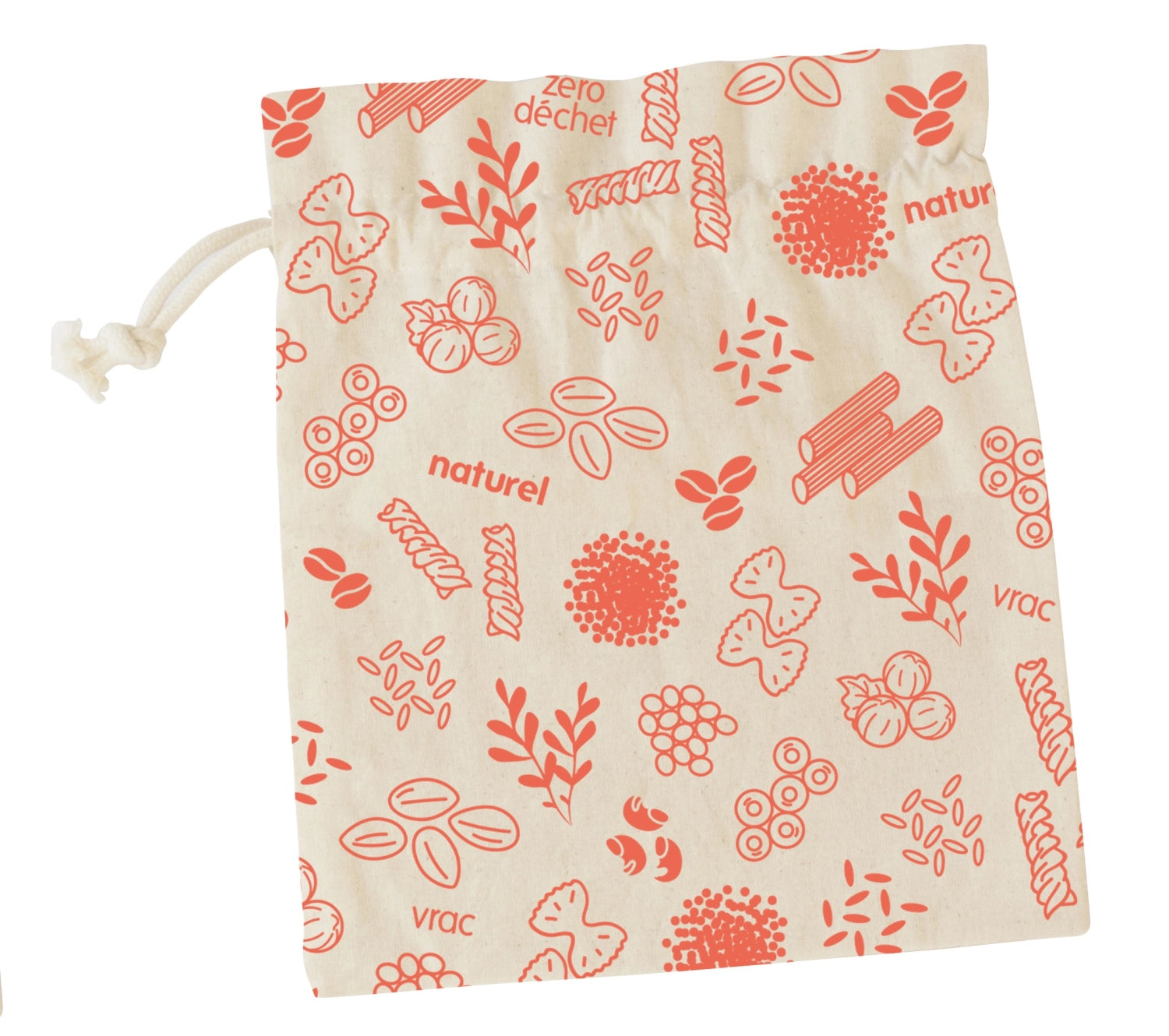 Entdecken Sie den Pebbly Beutel aus 100% Bio-Baumwolle in rot (15x20cm) – umweltfreundlich, vielseitig und ideal für die Aufbewahrung von Lebensmitteln.