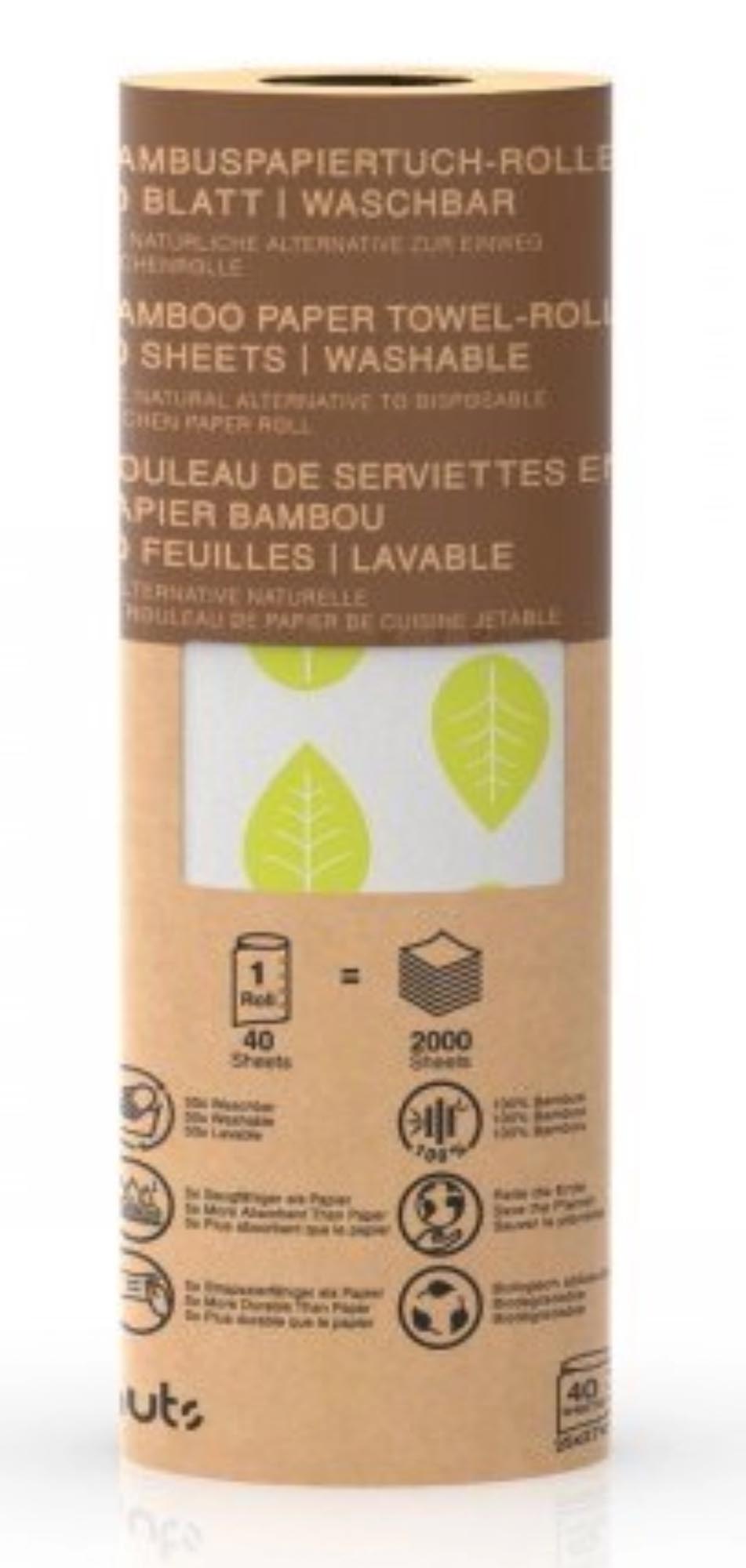 Nachhaltige Bambuspapiertuch-Rolle (25x27cm) aus hochwertiger Viskose, perfekt für umweltfreundliche Reinigung und vielseitige Anwendungen.