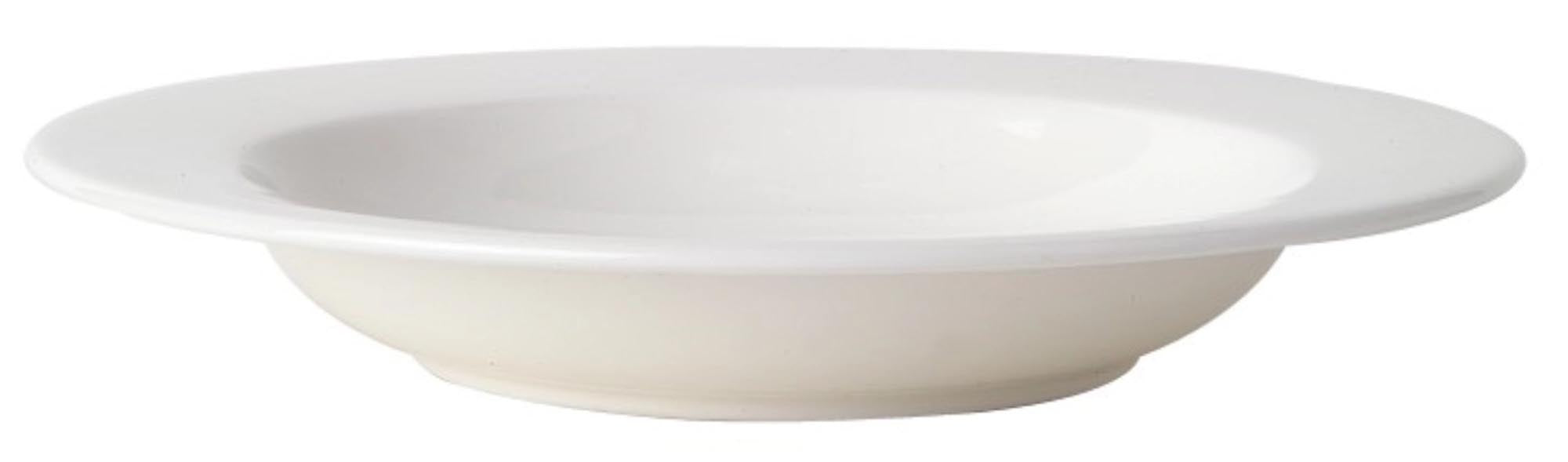 Eleganter, tiefer Teller aus hochwertigem Porzellan, ideal für Suppen und Desserts. Spülmaschinenfest und mikrowellengeeignet.