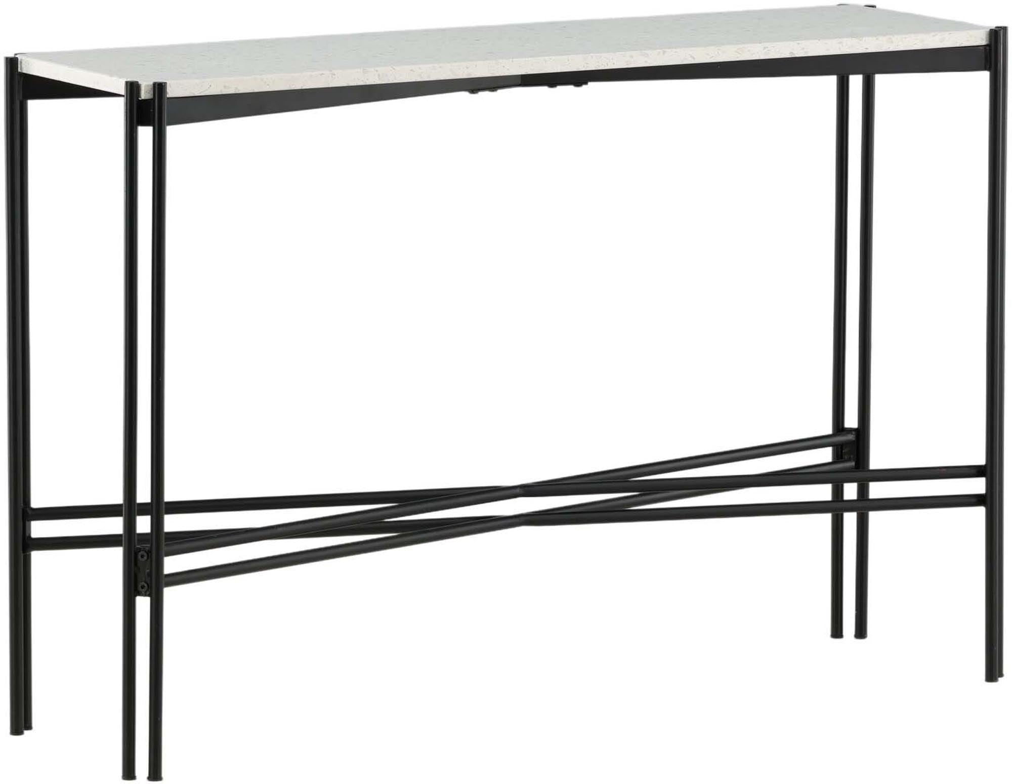 Eleganter Razzia Tisch: Terrazzo-Design trifft auf stilvolles Metall.