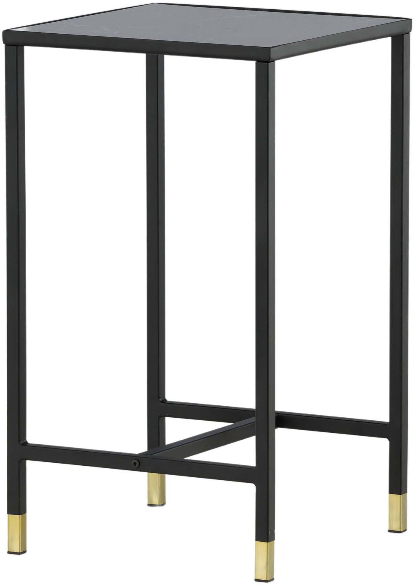 Erleben Sie den Dipp Nachttisch von Venture Home: Stilvolles Möbelstück mit Marmoroptik und Stahlgestell, ideal für Schlafzimmer und Wohnzimmer.